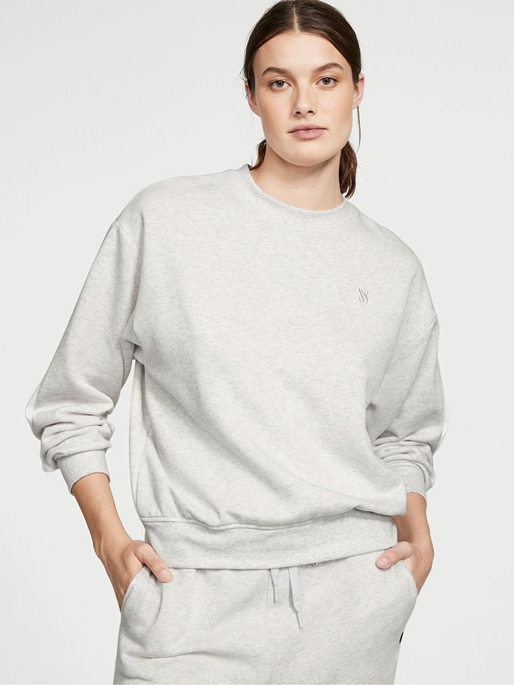 Snow Heather Grey Fleece Crew Sweatshirt - Image 1 of 1
