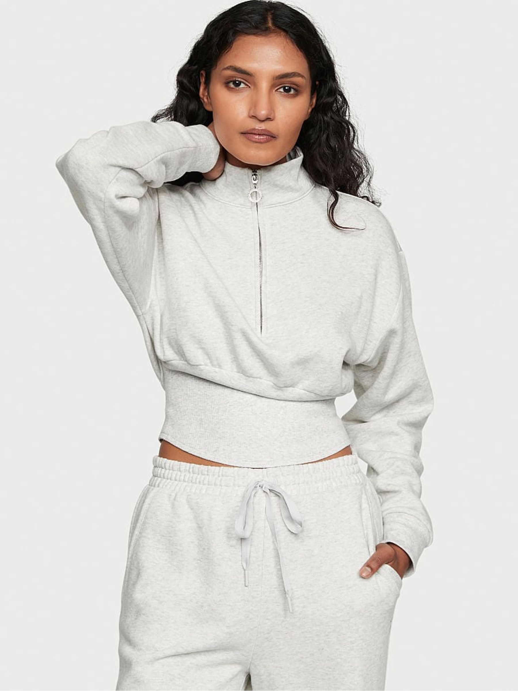 Snow Heather Grey Fleece Crew Sweatshirt - Image 1 of 1