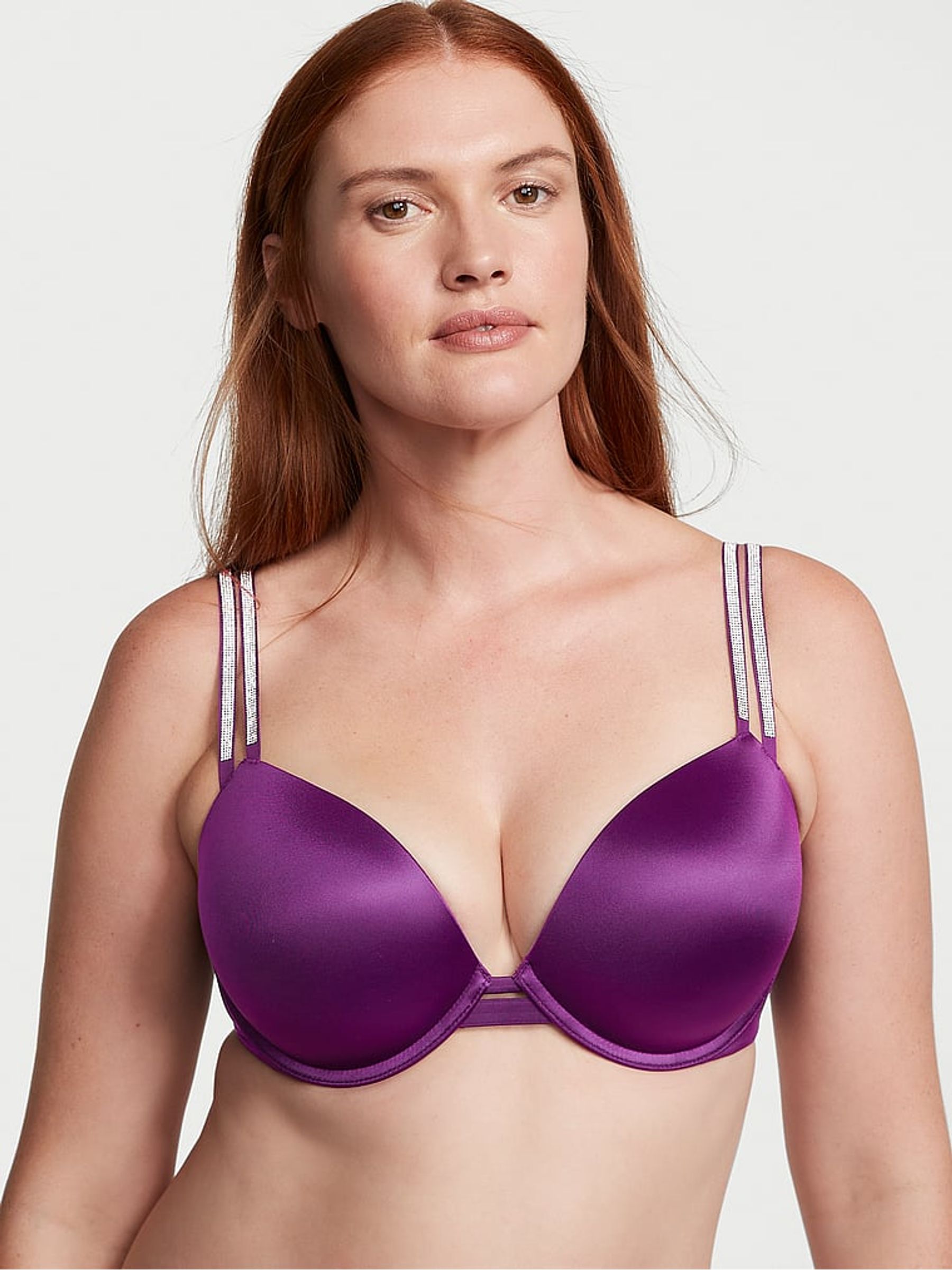 Grape Soda Purple Push Up Double Shine Strap Bra - Image 1 of 3