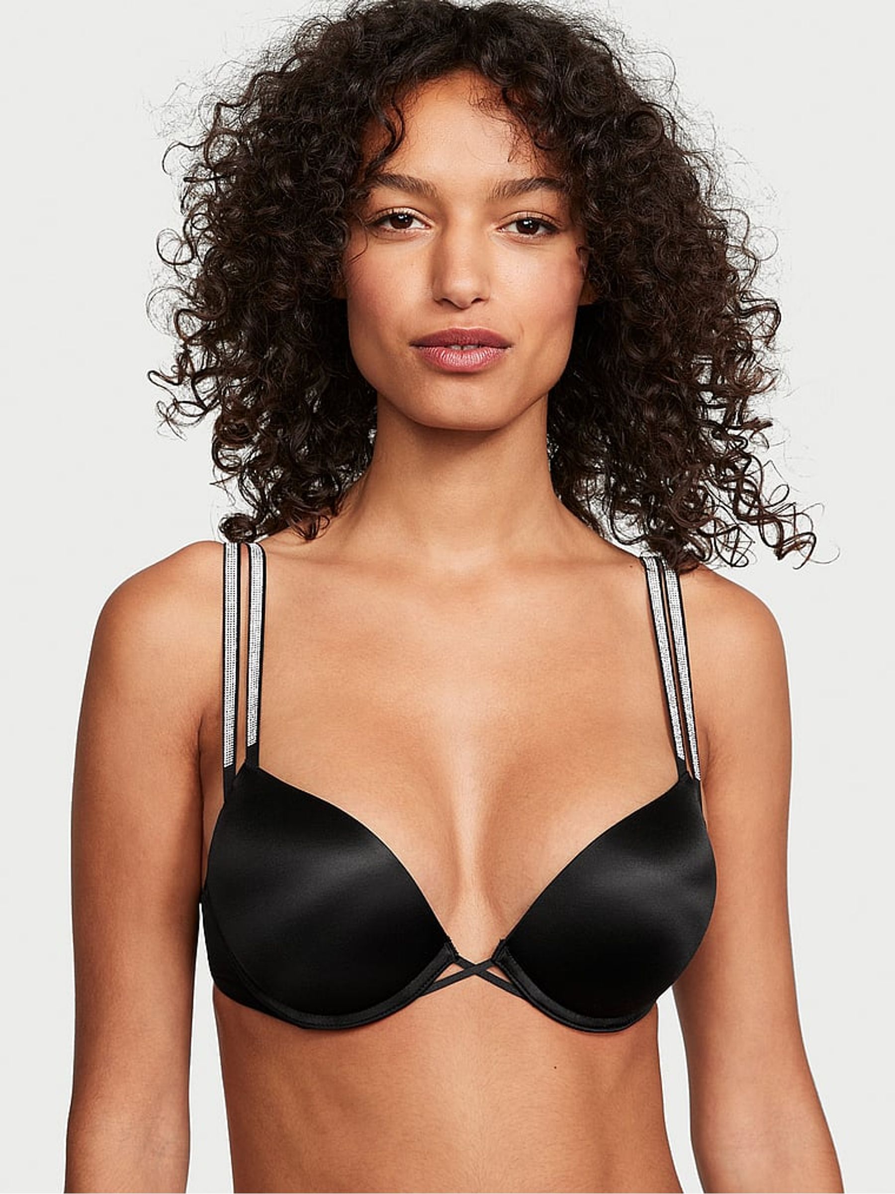 Black Add 2 Cups Push Up Double Shine Strap Add 2 Cups Push Up Bombshell Bra - Image 1 of 4