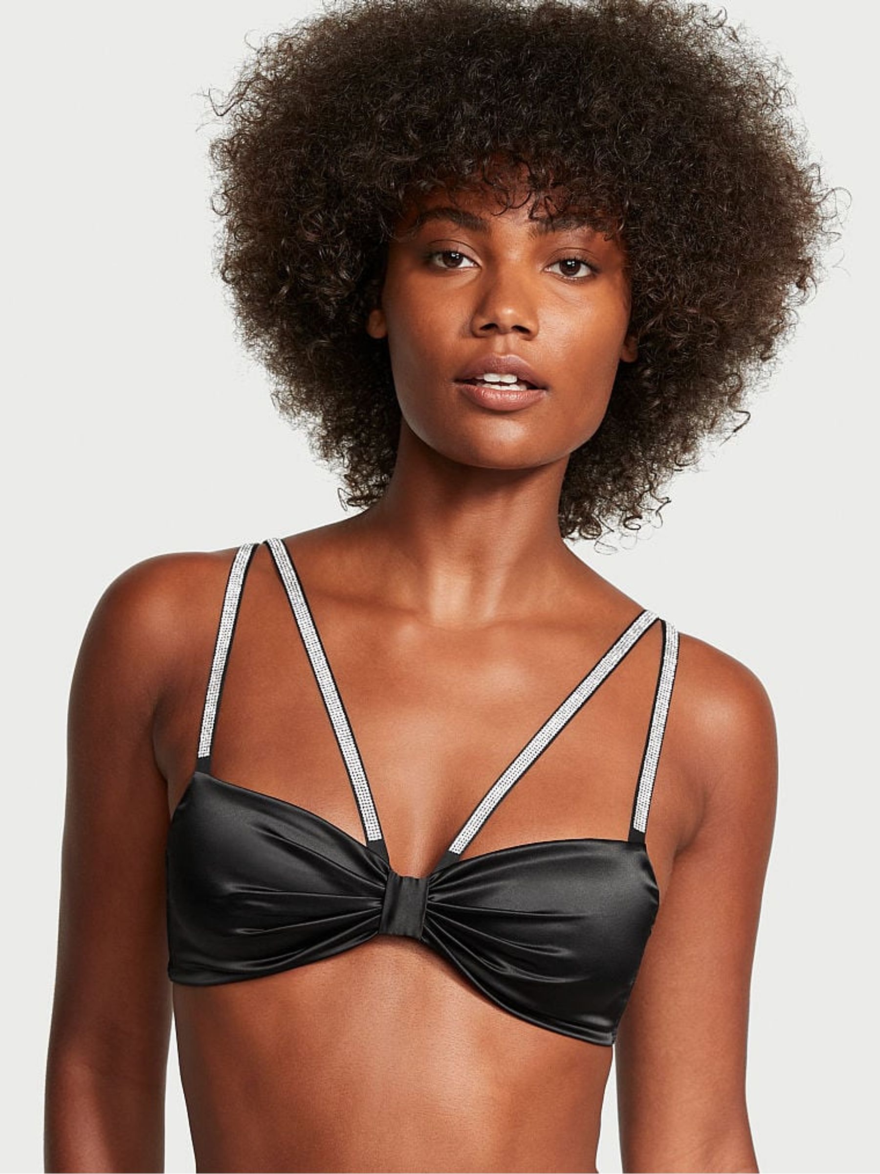 Black Shine Bow Bralette - Image 1 of 2