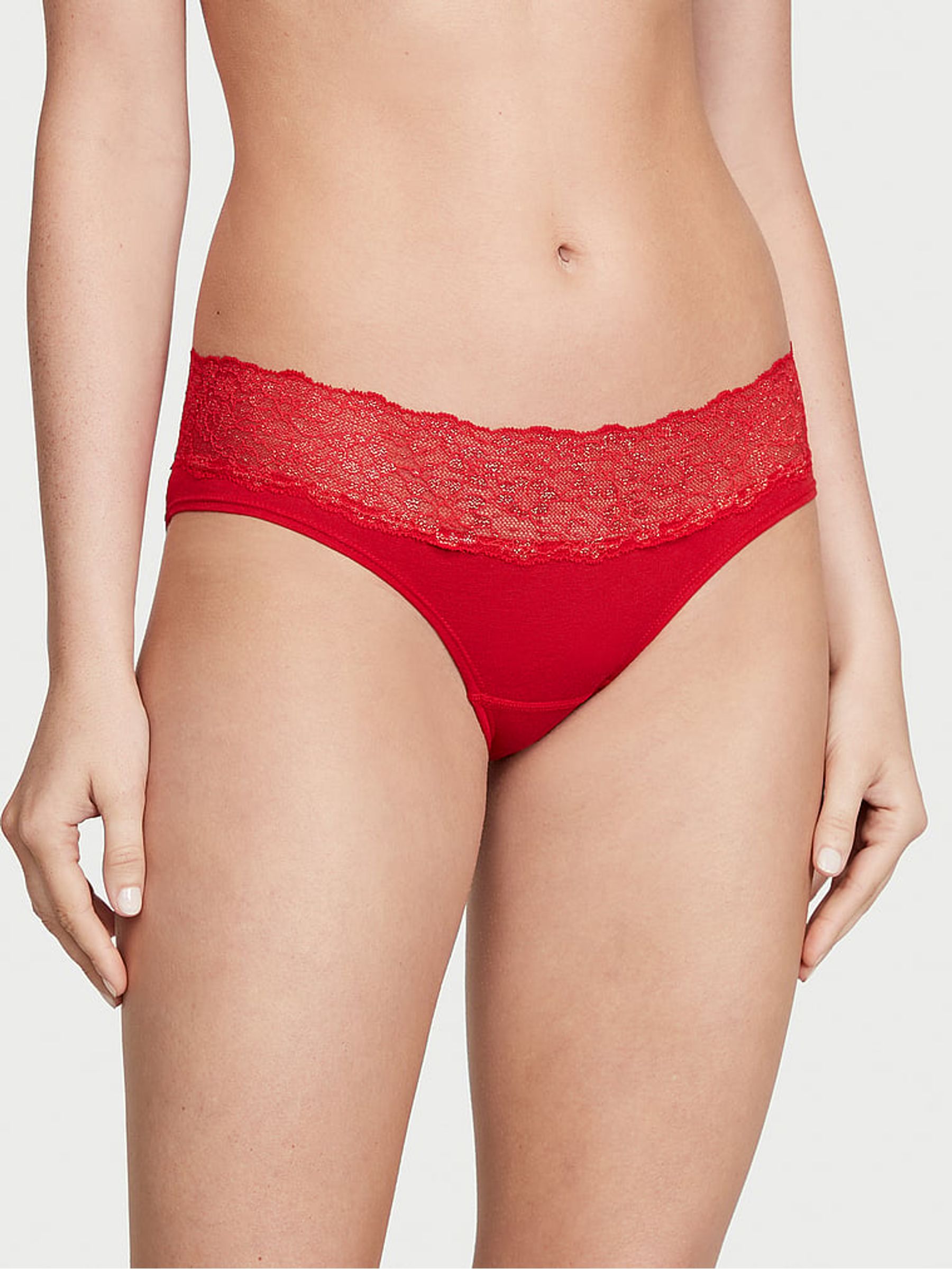 Lipstick Red Posey Hipster Lace Waist Knickers - Image 1 of 1