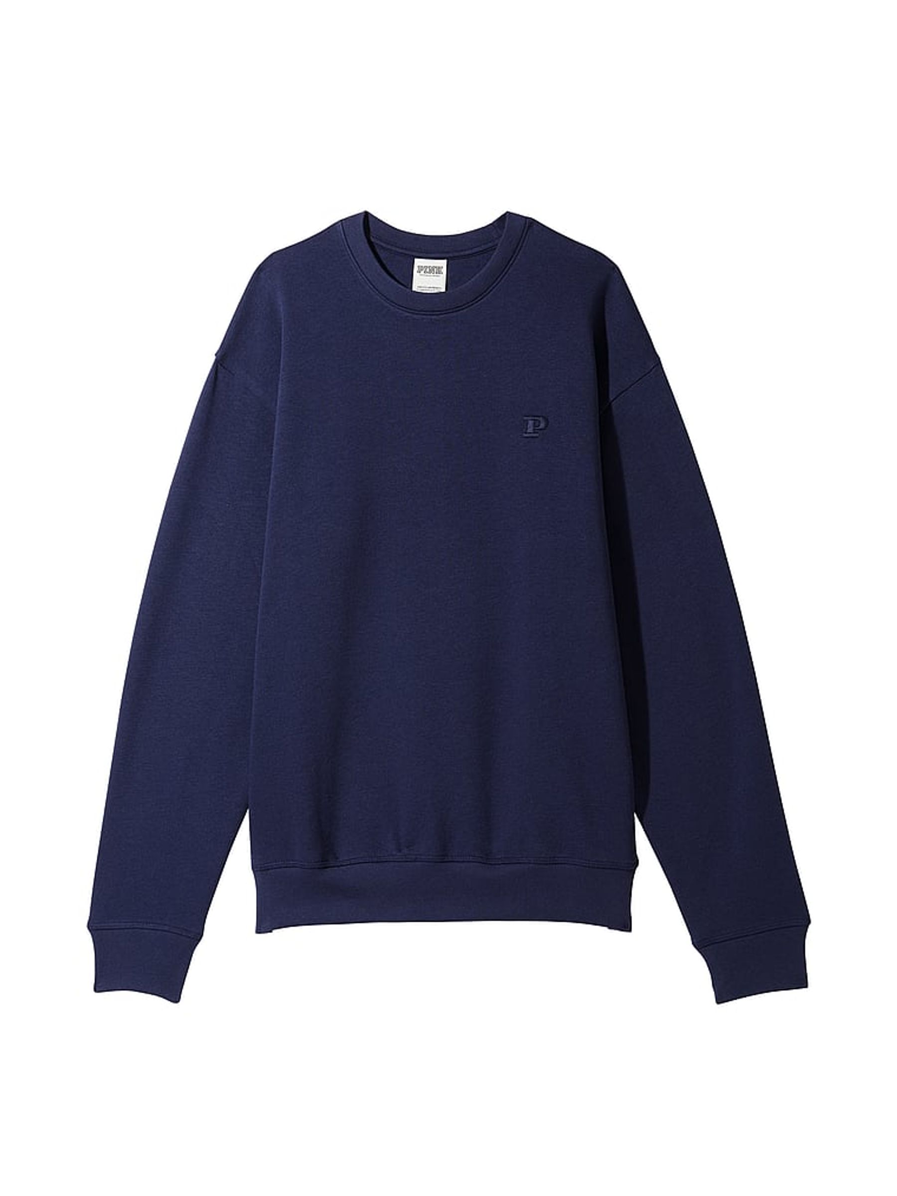 Midnight Navy Blue Fleece Oversized Sweatshirt - Image 4 of 4