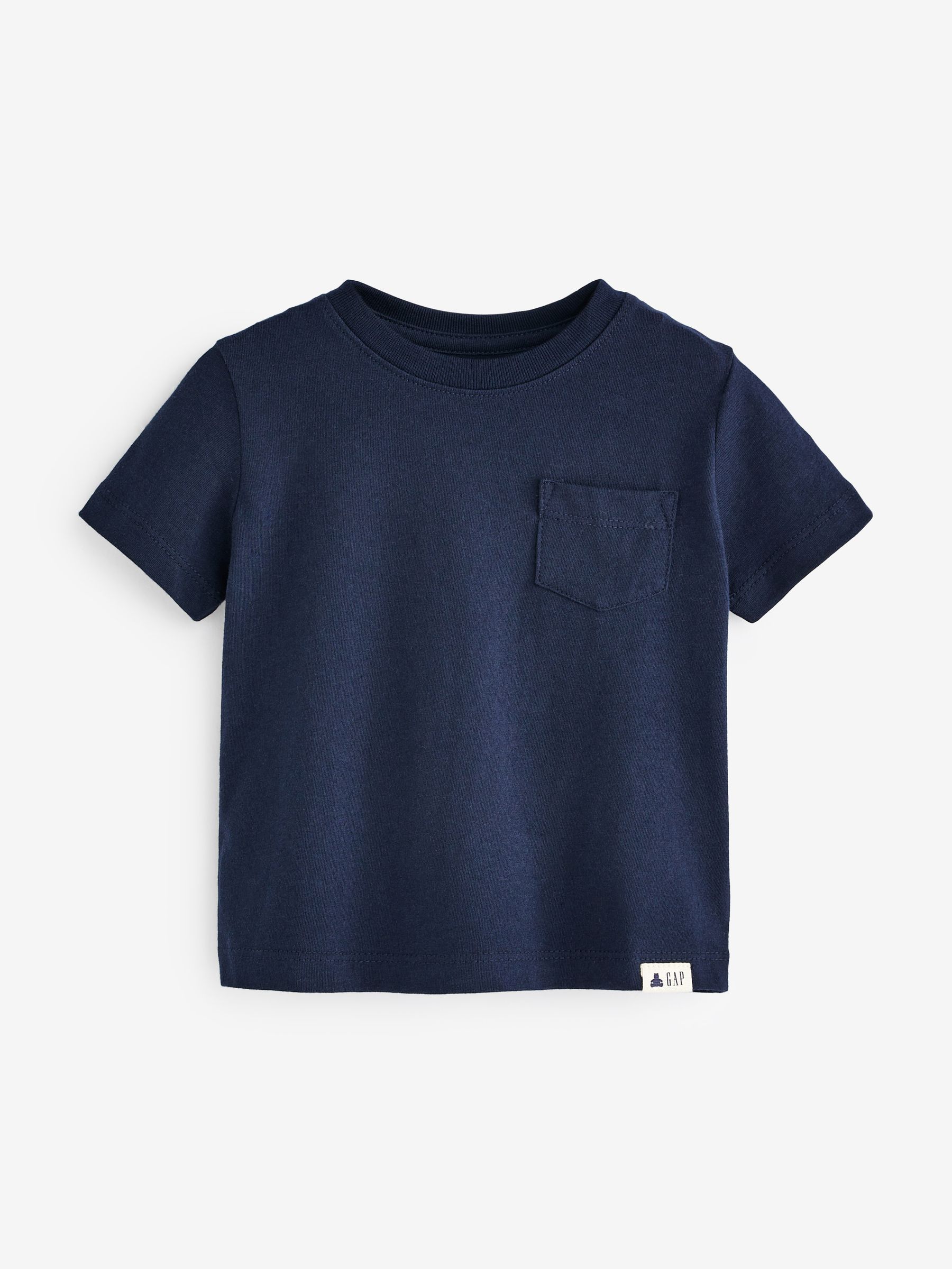 Blue Short Sleeve Crew Neck Pocket T-Shirt (12mths-5yrs) - Image 1 of 3