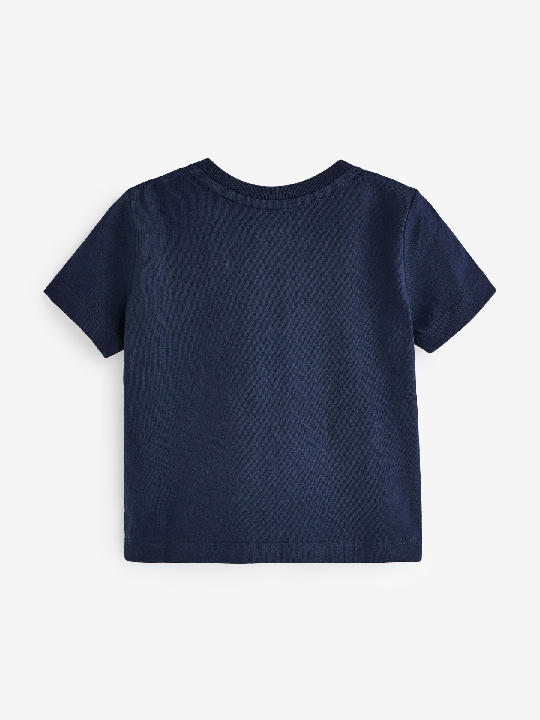 Blue Short Sleeve Crew Neck Pocket T-Shirt (12mths-5yrs) - Image 2 of 3