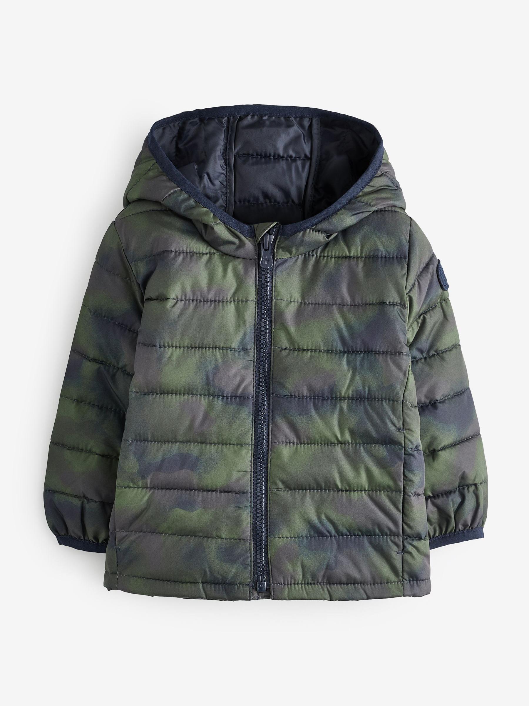 Green Camo Water Resistant Recycled Lightweight Puffer Jacket - Image 1 of 4