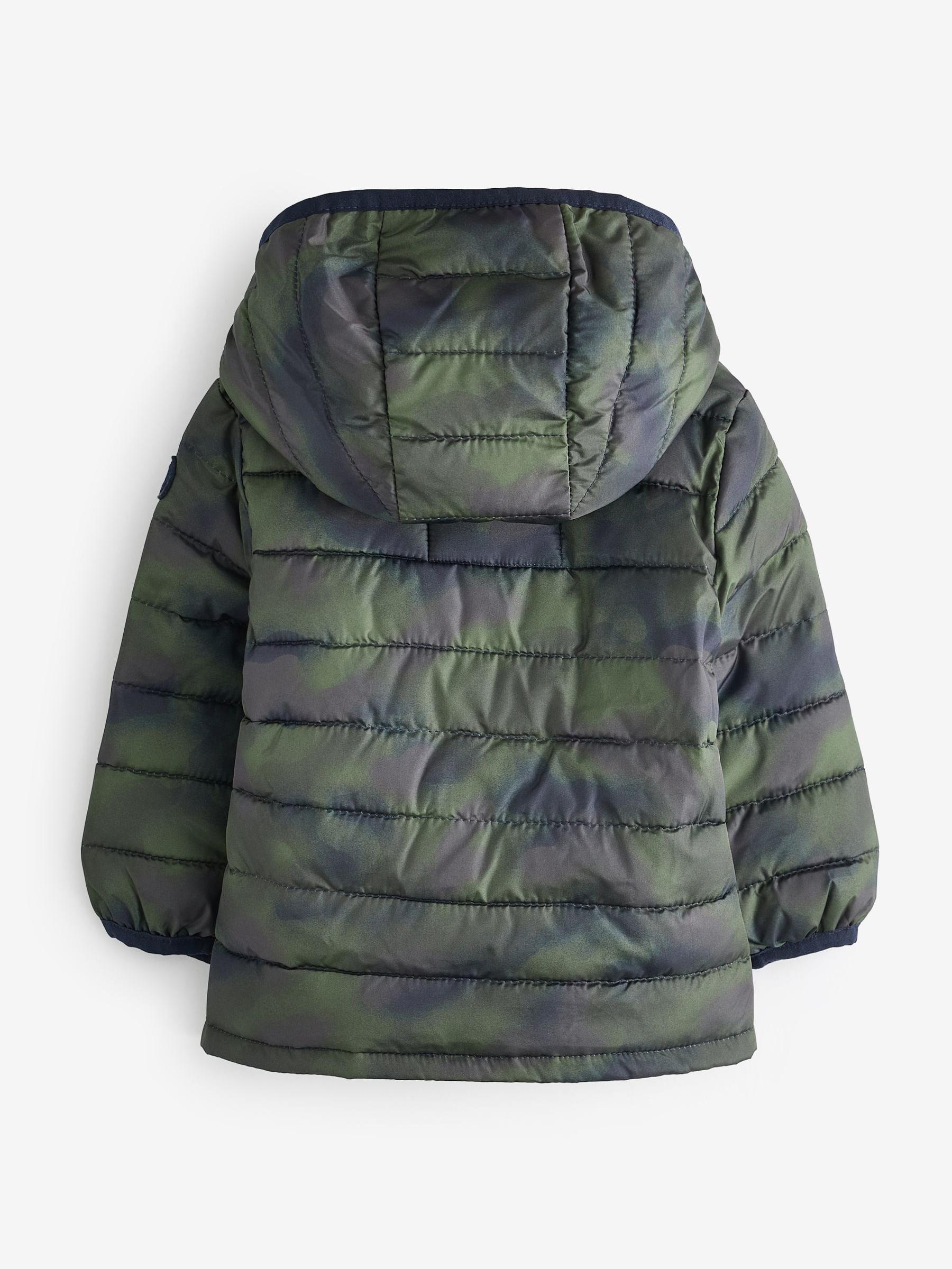 Green Camo Water Resistant Recycled Lightweight Puffer Jacket - Image 2 of 4