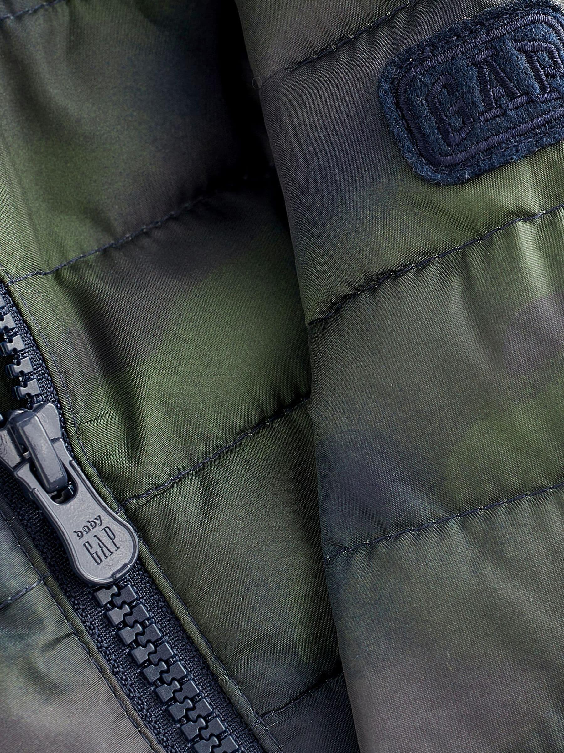 Green Camo Water Resistant Recycled Lightweight Puffer Jacket - Image 4 of 4