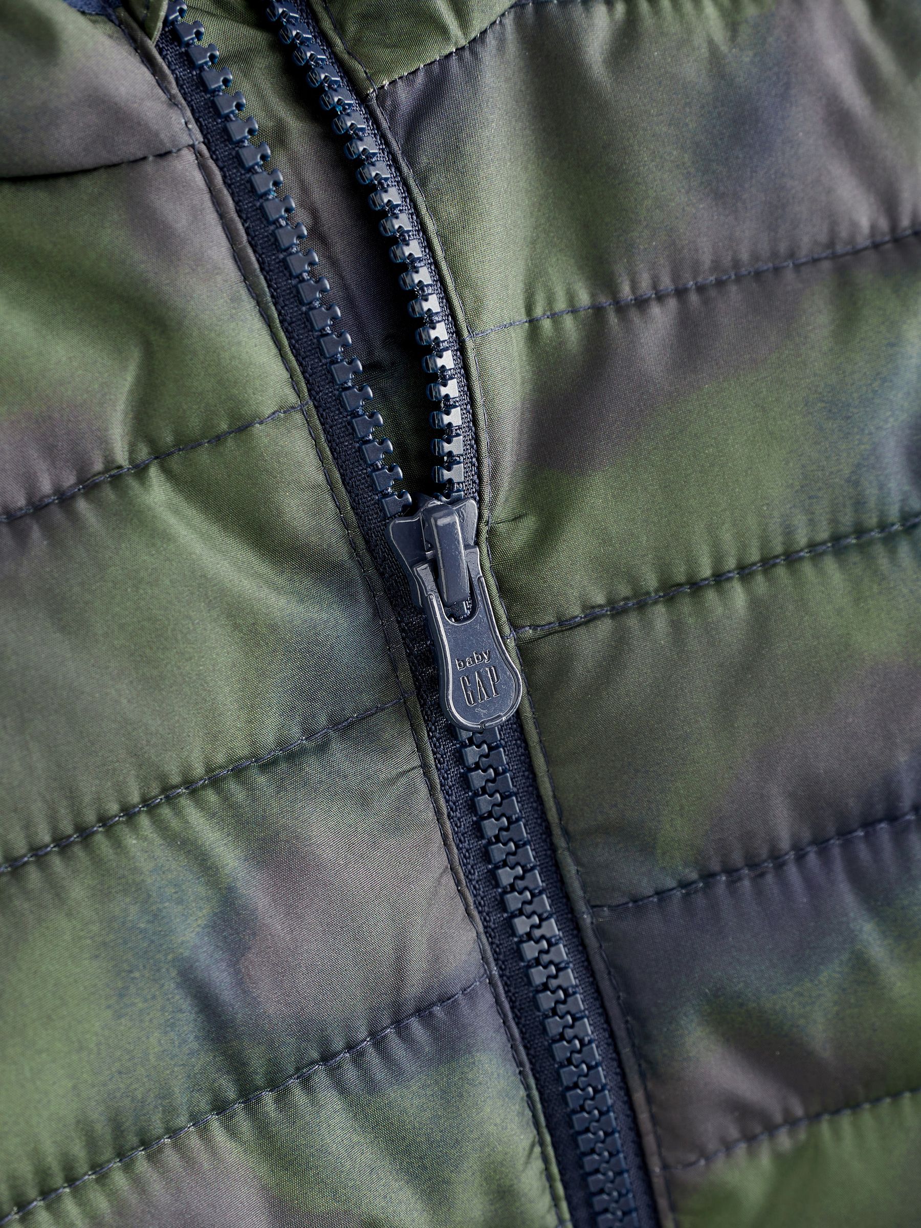 Green Camo Water Resistant Recycled Lightweight Puffer Jacket - Image 4 of 4