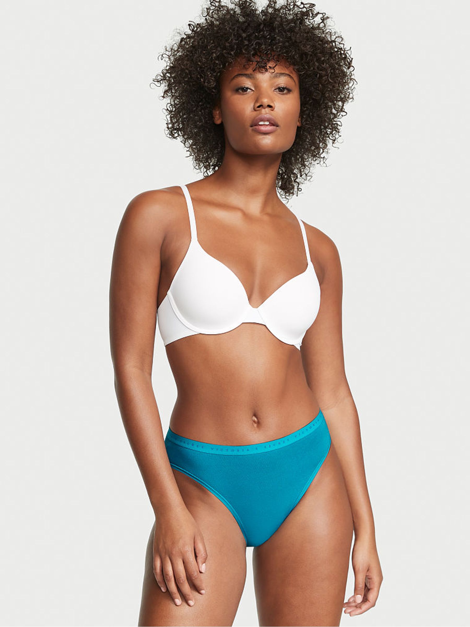 High Dive Blue Stretch Cotton High Leg Brief Joggery - Image 1 of 3