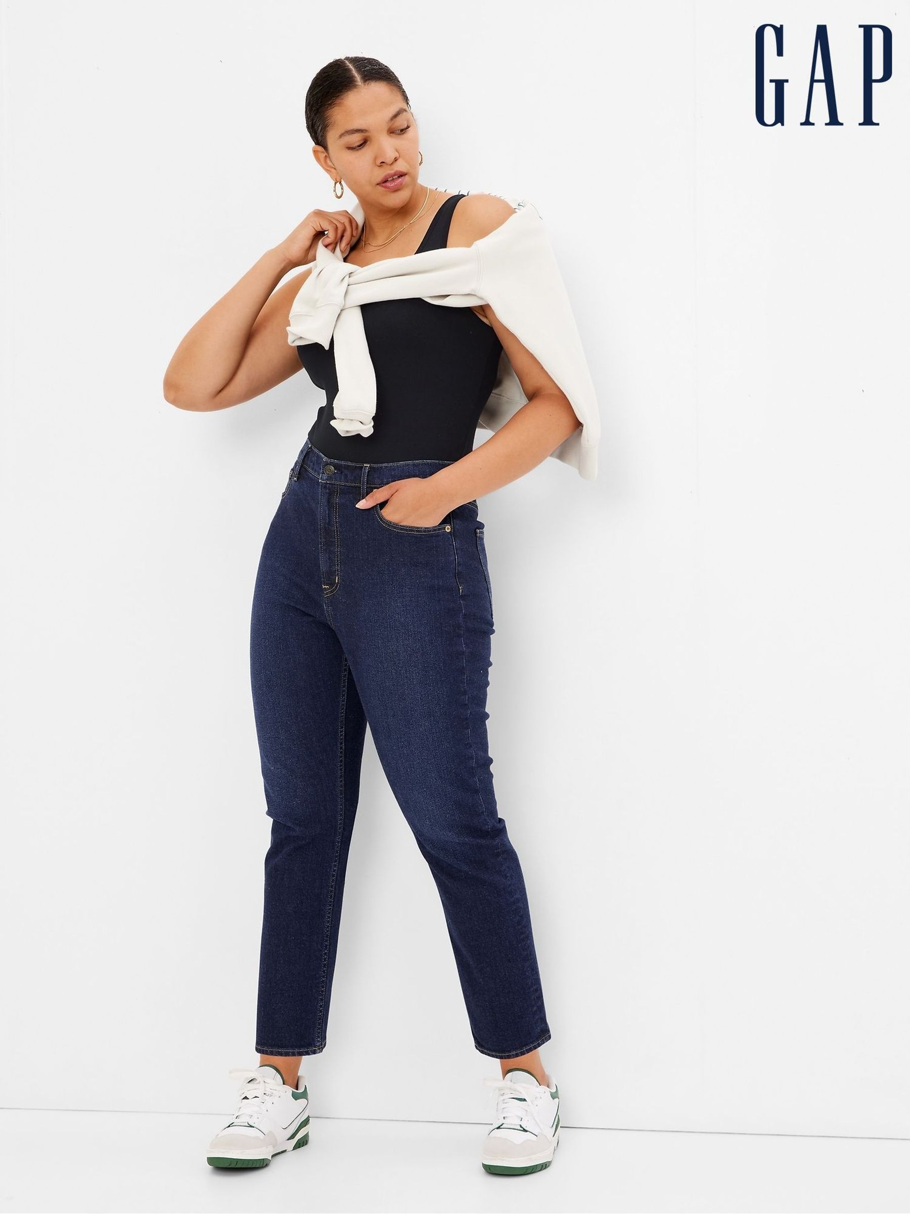 Dark Wash Blue High Waisted Vintage Slim Jeans - Image 1 of 3
