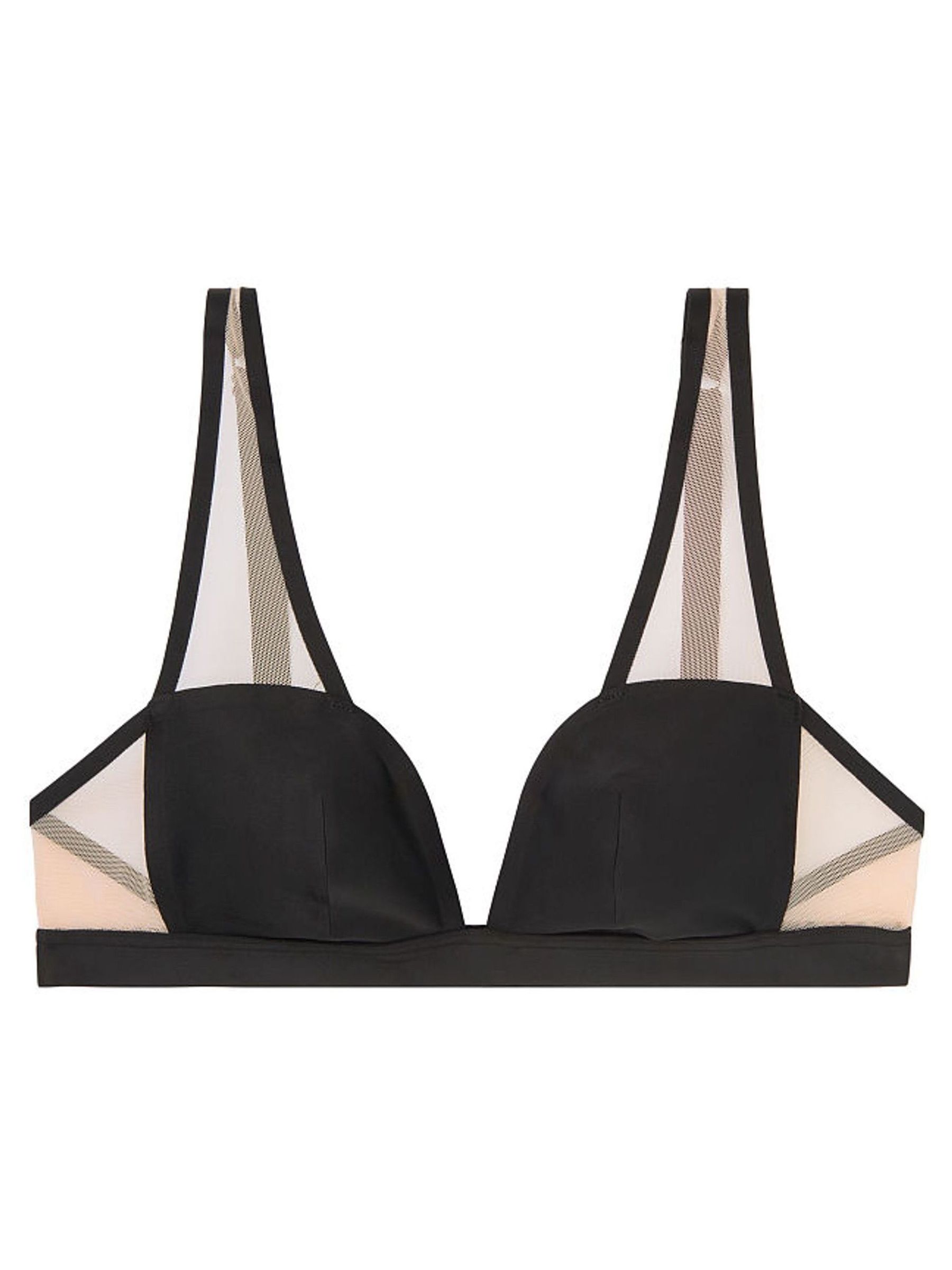 Black Unlined Mesh Plunge Bralette - Image 4 of 4