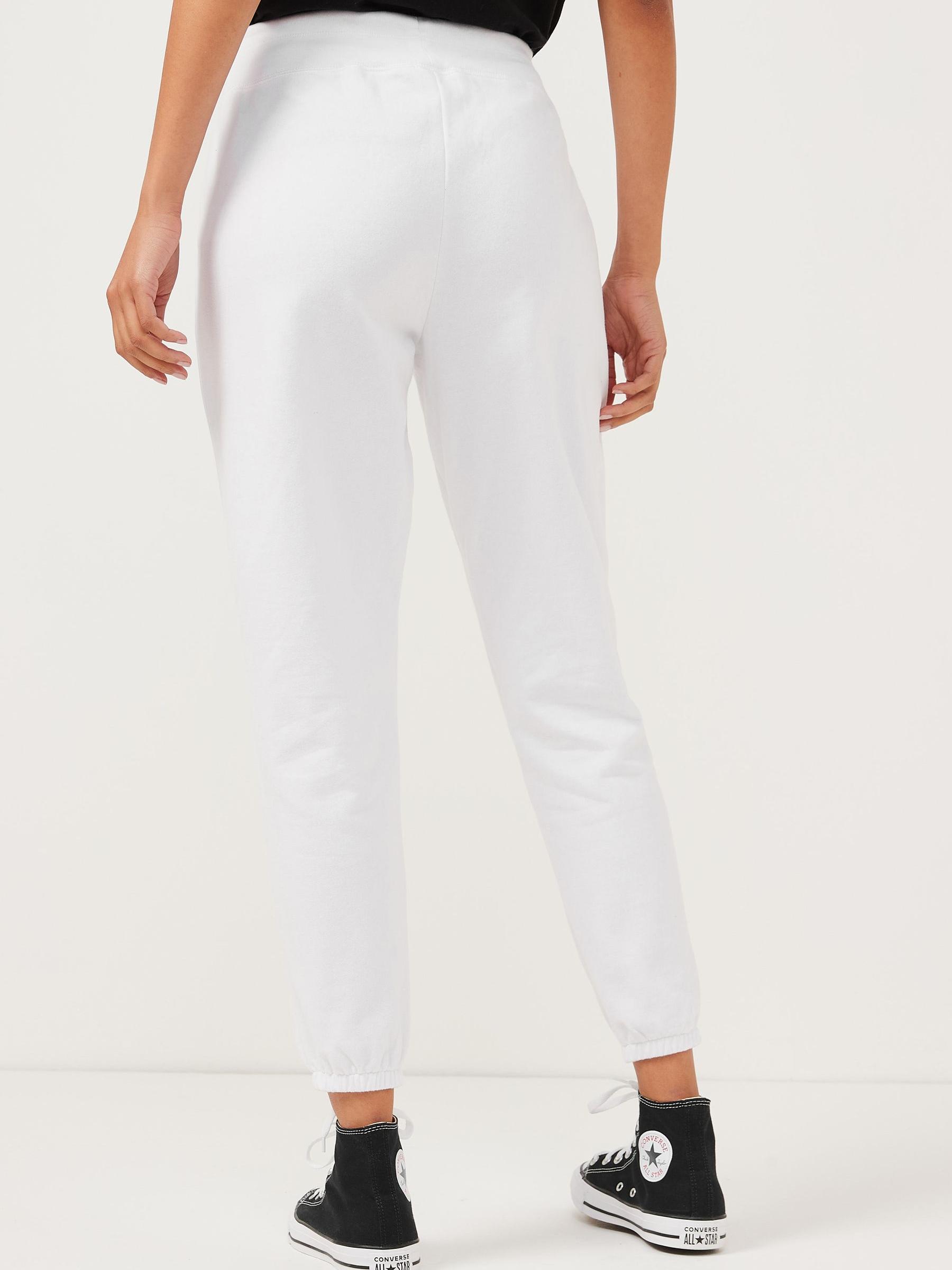 White Logo Slim Fleece Joggers - Image 2 of 4
