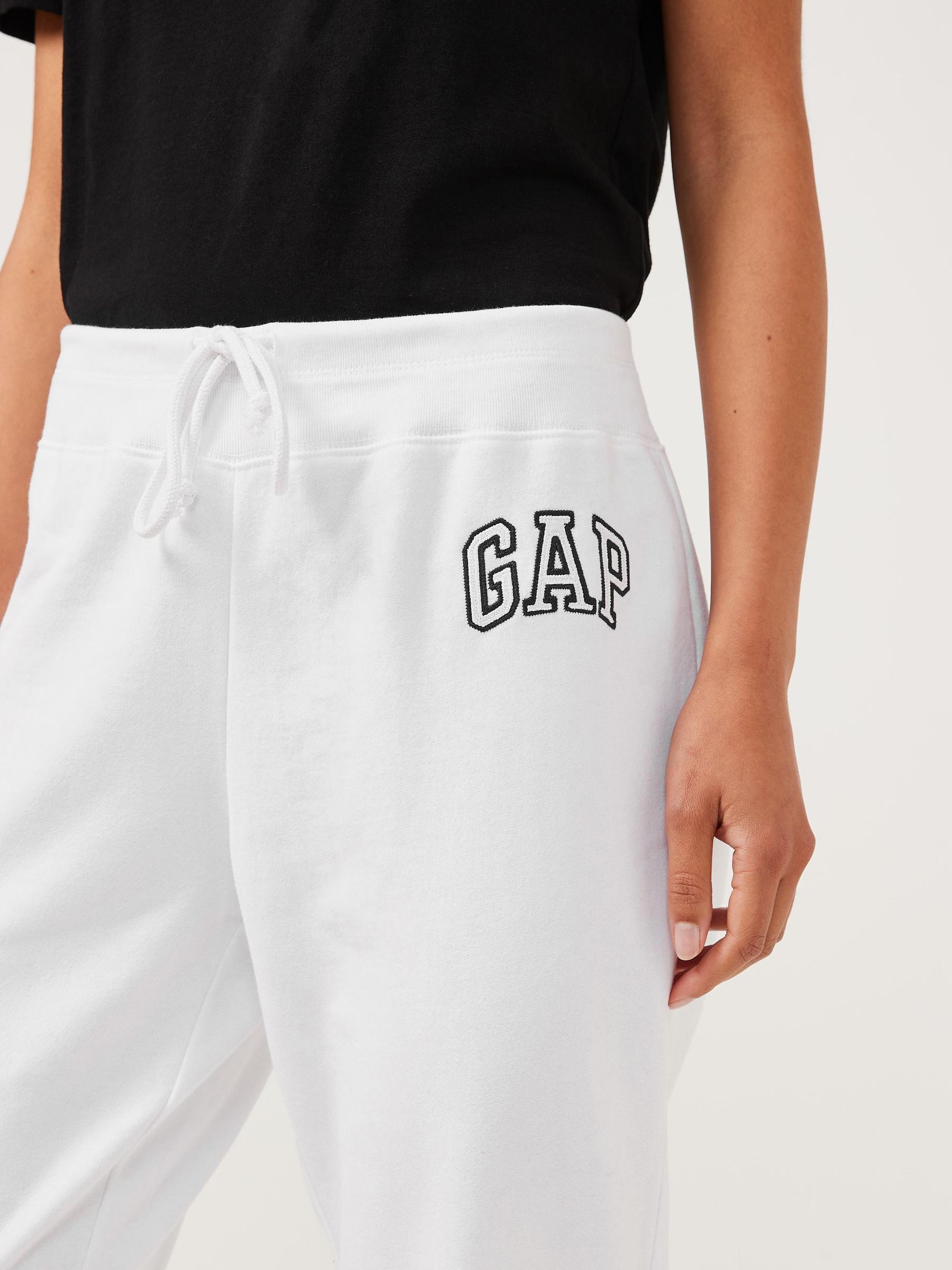 White Logo Slim Fleece Joggers - Image 3 of 4