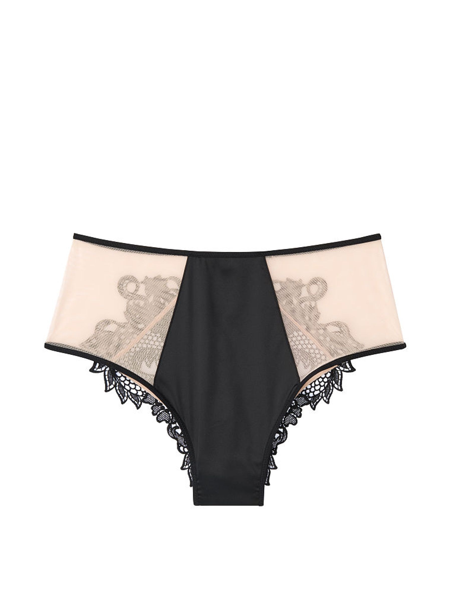 Black with New Nude Dragon Lace Highwaist Cheeky Knickers - Image 2 of 2