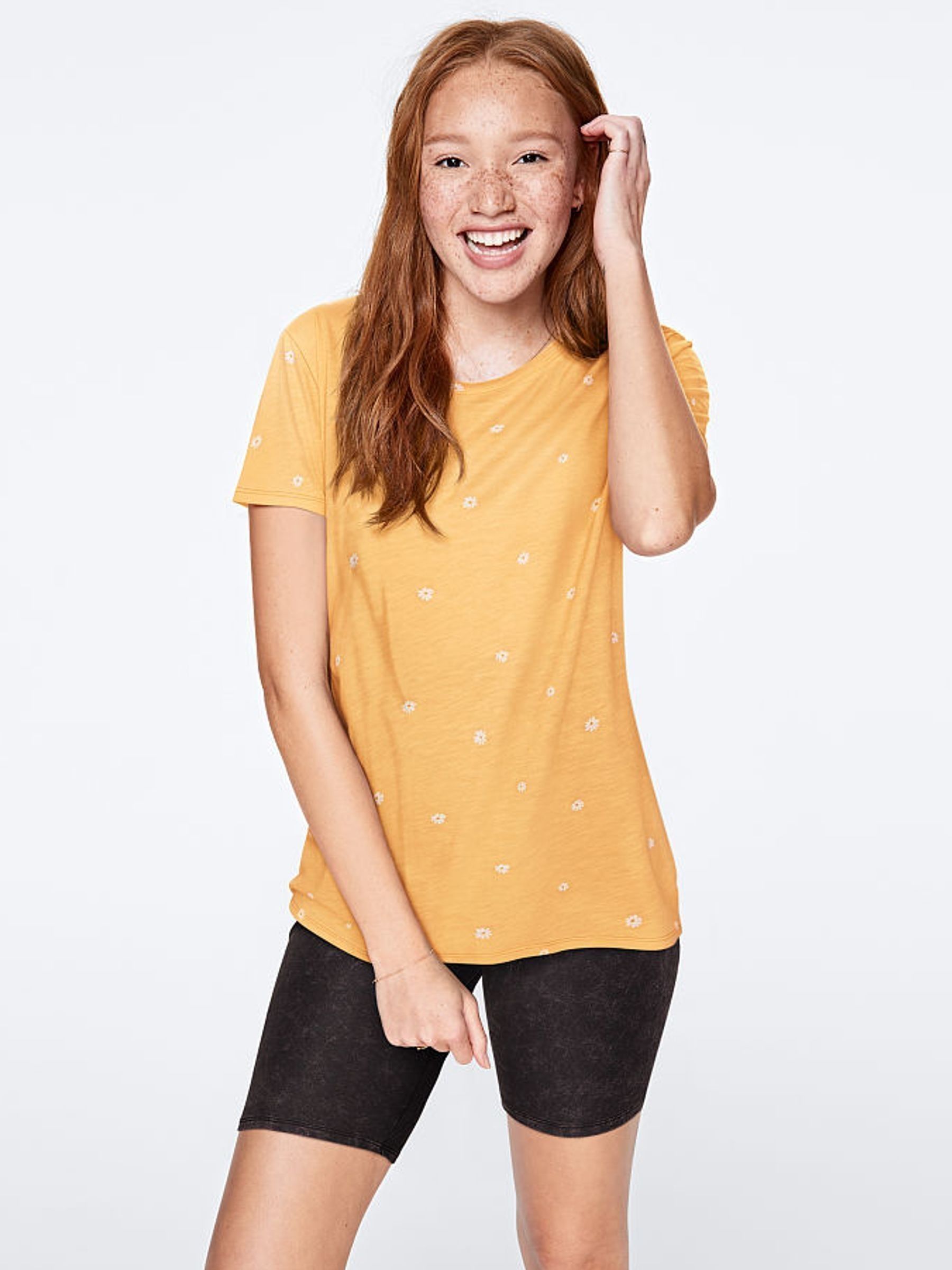 Triumph White and Banana Daisy Perfect Crew T-Shirt - Image 1 of 2