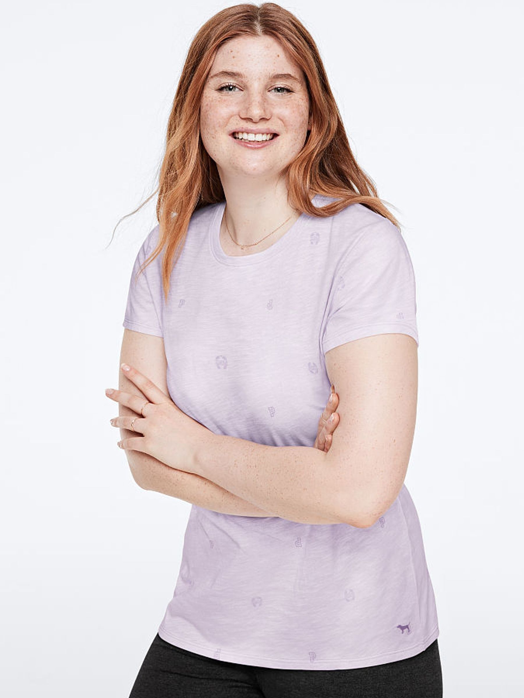 Tinted Lilac Logo Perfect Crew T-Shirt - Image 1 of 2