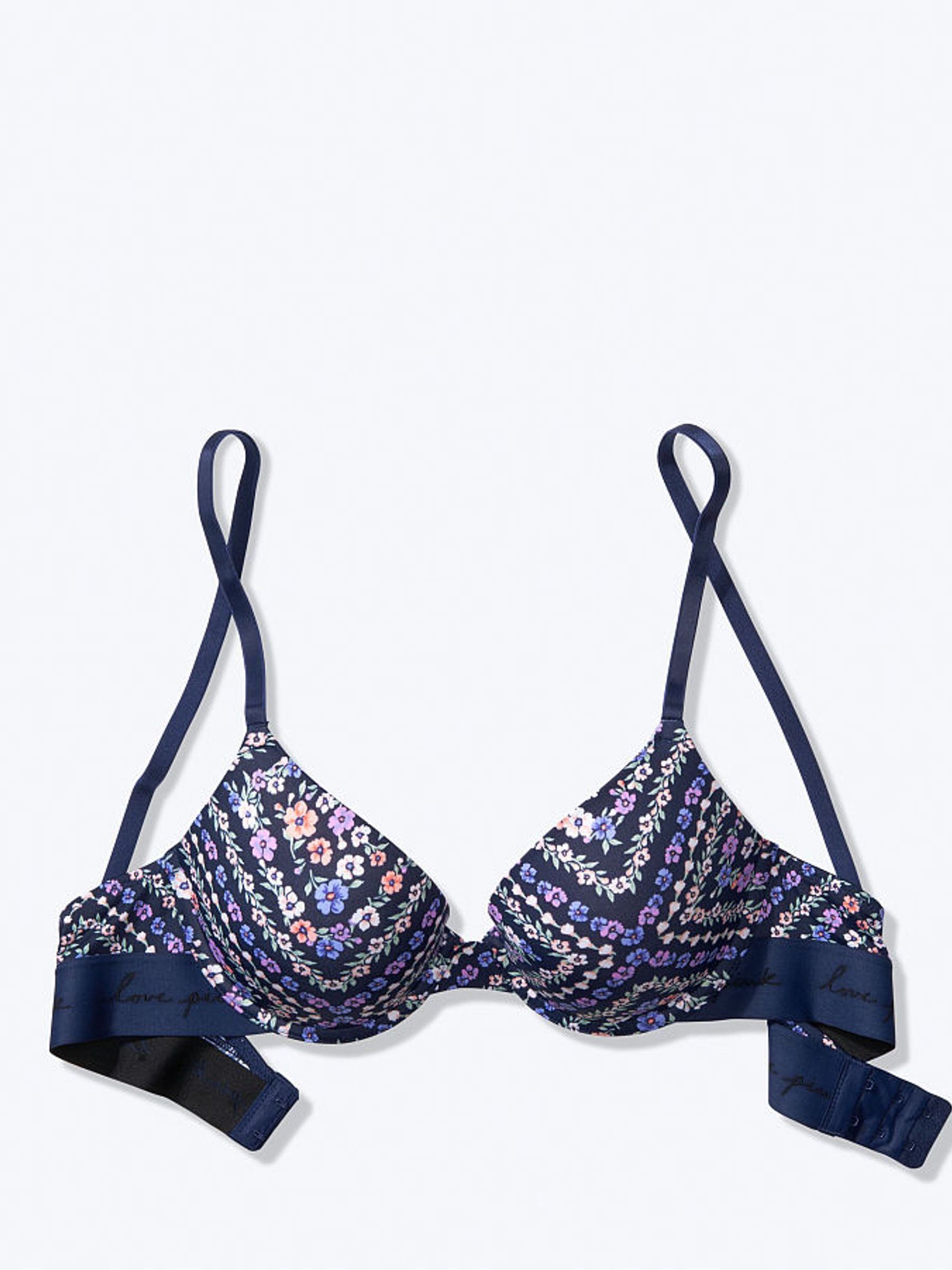 Blue Floral Bandana Print Wear Everywhere Push Up Bra - Image 2 of 3