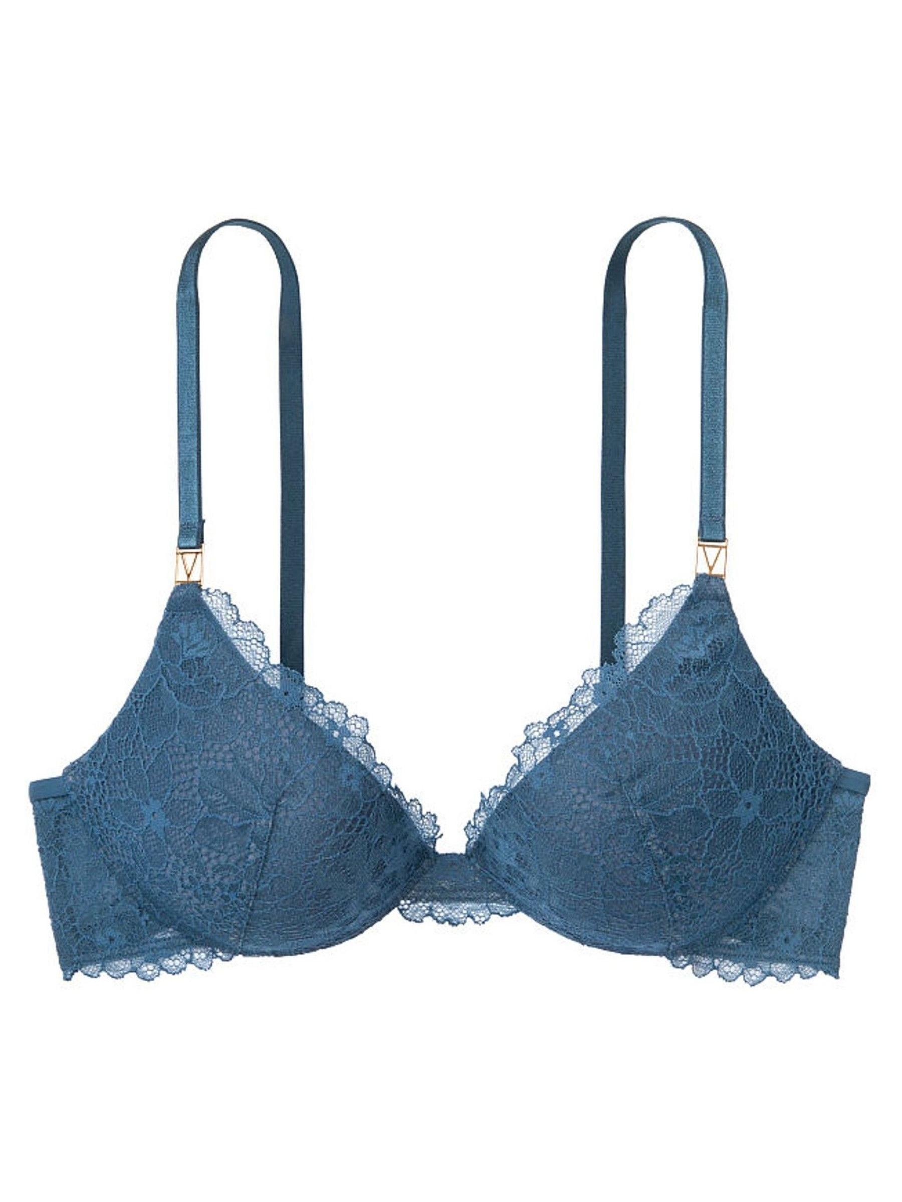 Midnight Sea Blue Love by Victoria Push Up Bra Plunge Bra - Image 3 of 3