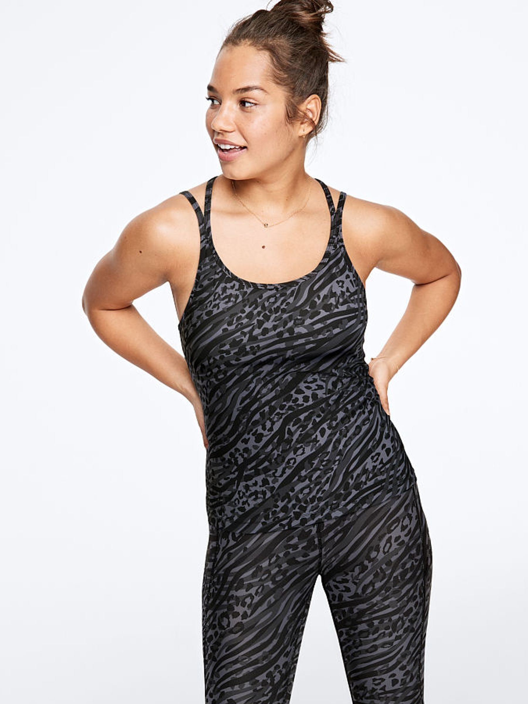 Stormy Grey Leopard Zebra Buttery Soft Brami - Image 1 of 4 Stormy Grey Leopard Zebra Buttery Soft Brami - Image 1 of 4