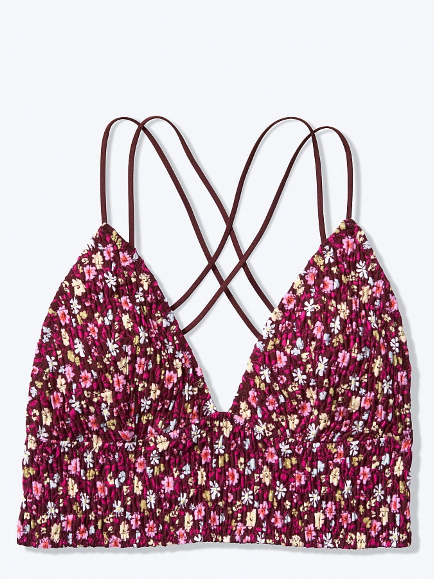 Red Flower Power Smocked Triangle Bralette - Image 4 of 4