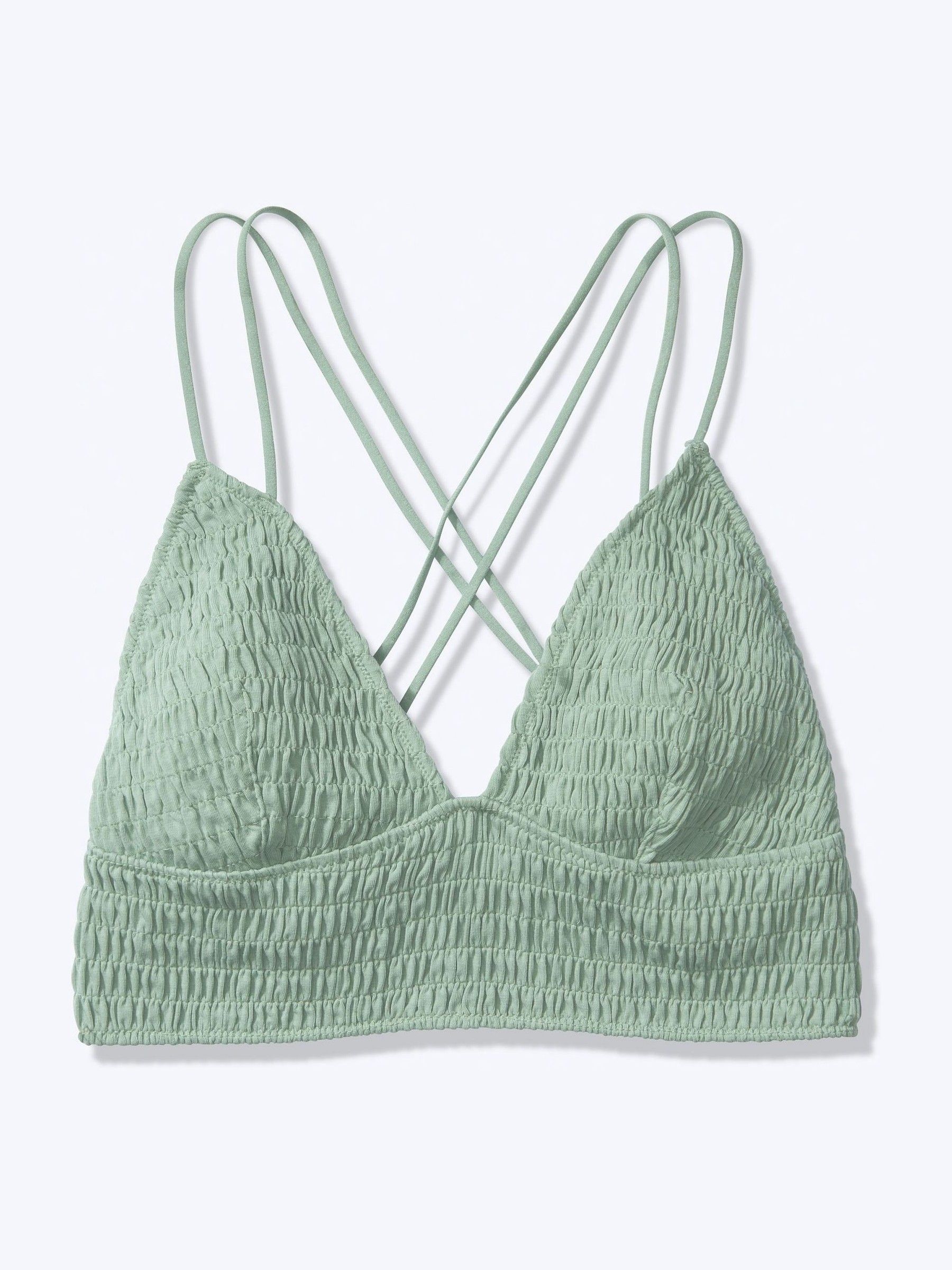 Seasalt Green Smocked Triangle Bralette - Image 1 of 1