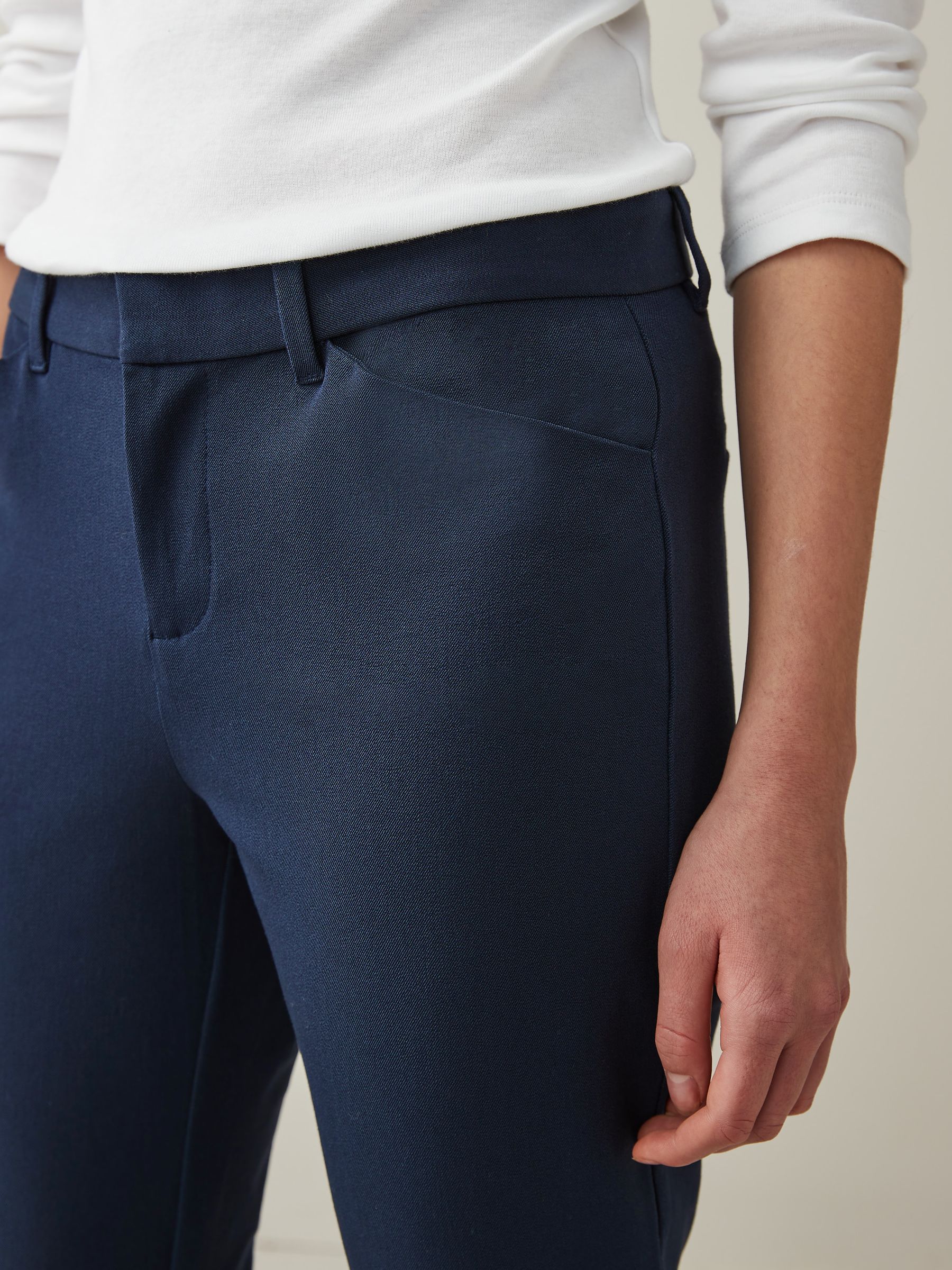 Navy Blue Mid Rise Skinny Fit Ankle Trousers - Image 3 of 5