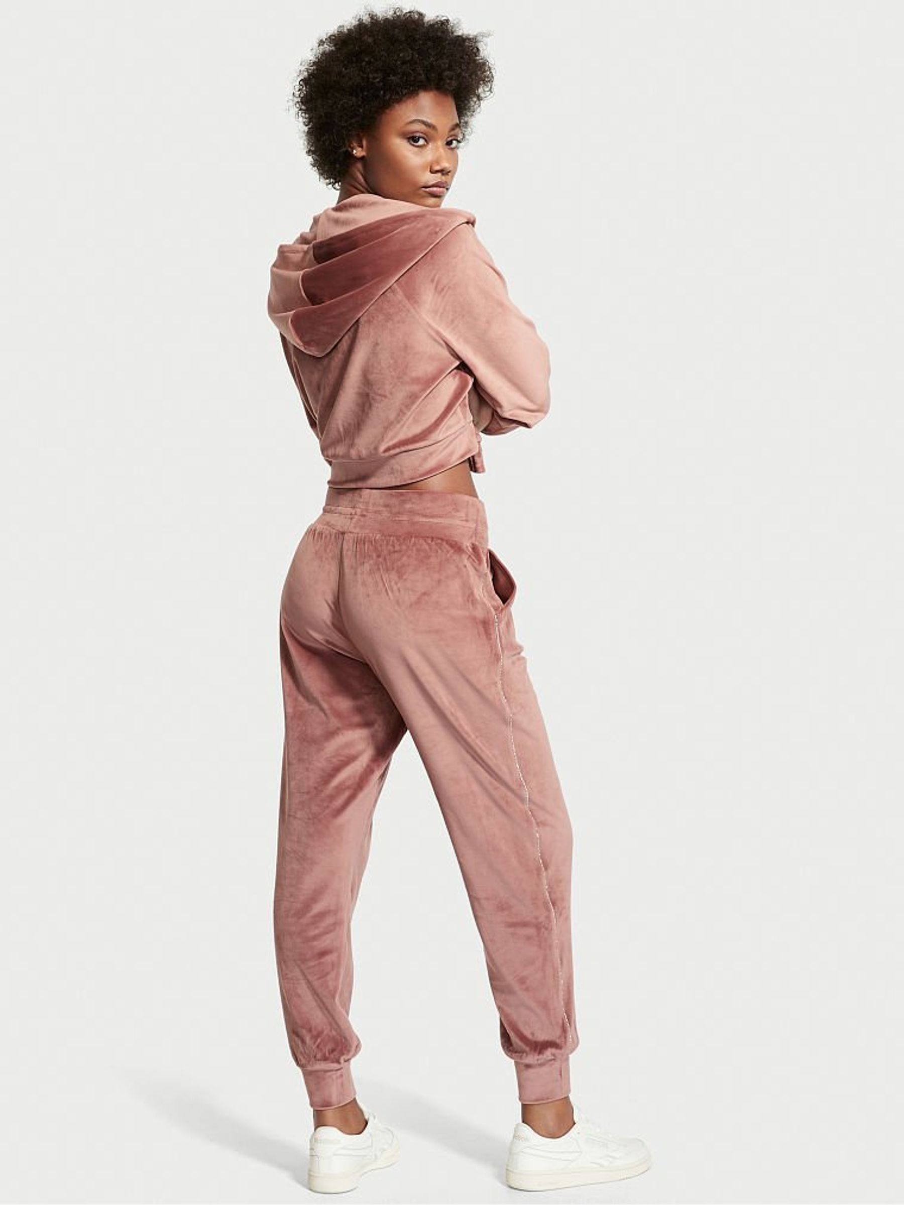 Vintage Rose Nude Pink Velour Lounge Jogger - Image 2 of 4