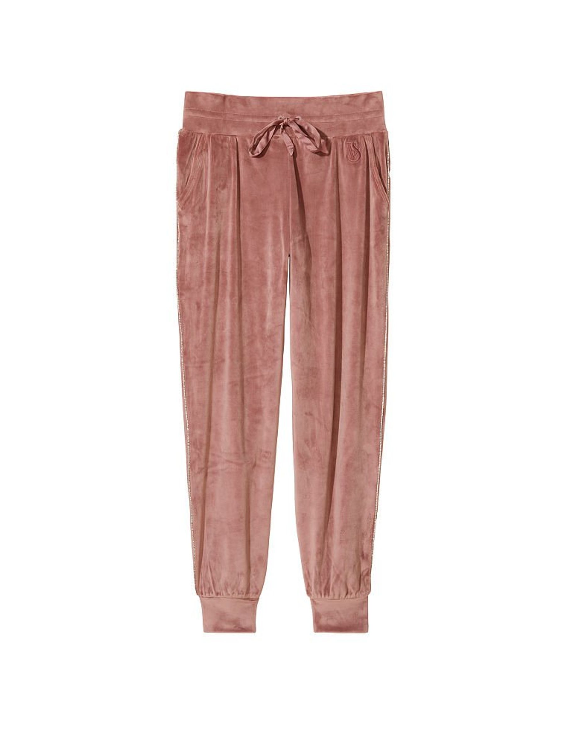 Vintage Rose Nude Pink Velour Lounge Jogger - Image 4 of 4