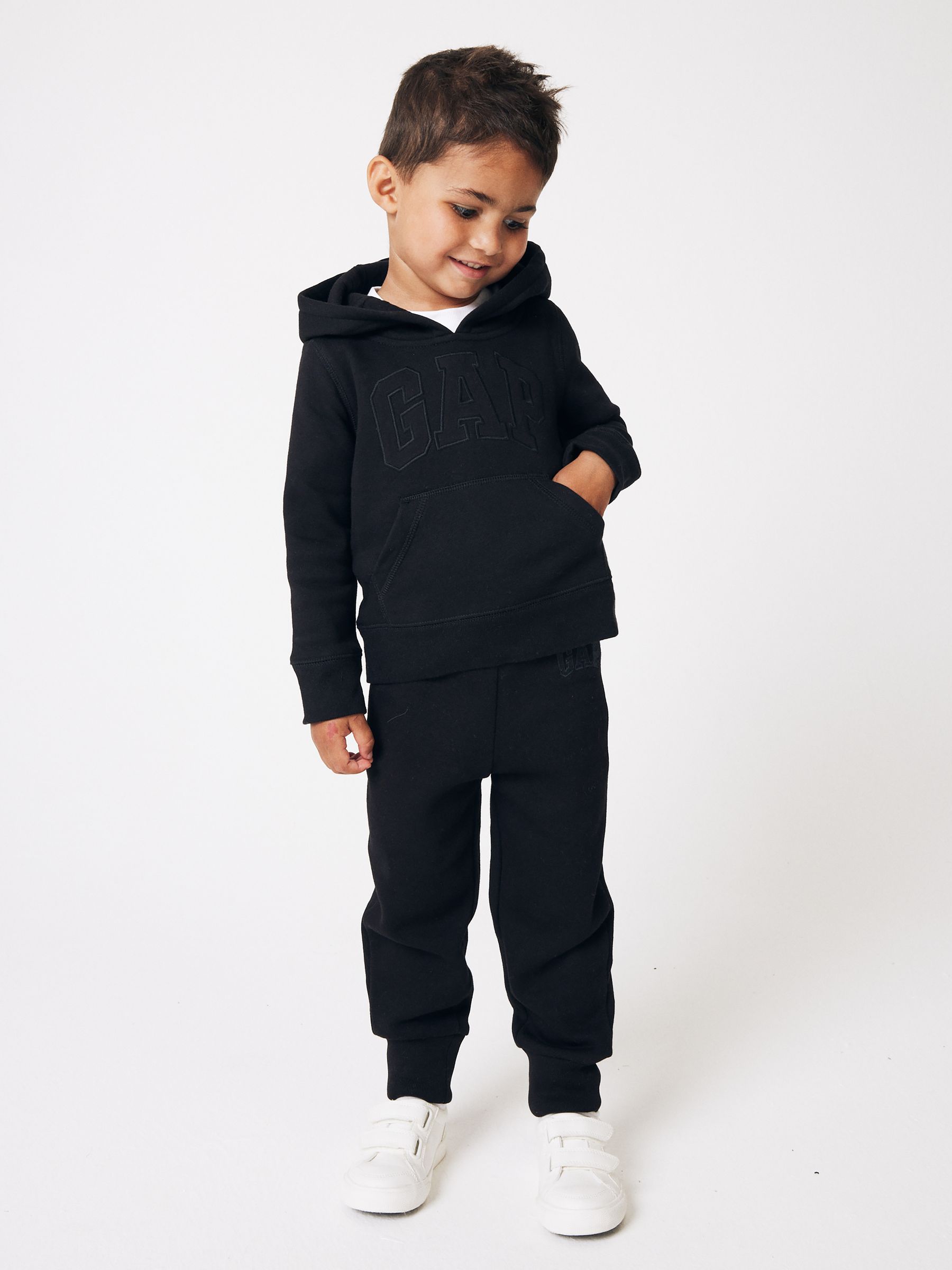 Black Pullover Logo Zip Up Hoodie (6mths-5yrs) - Image 4 of 6