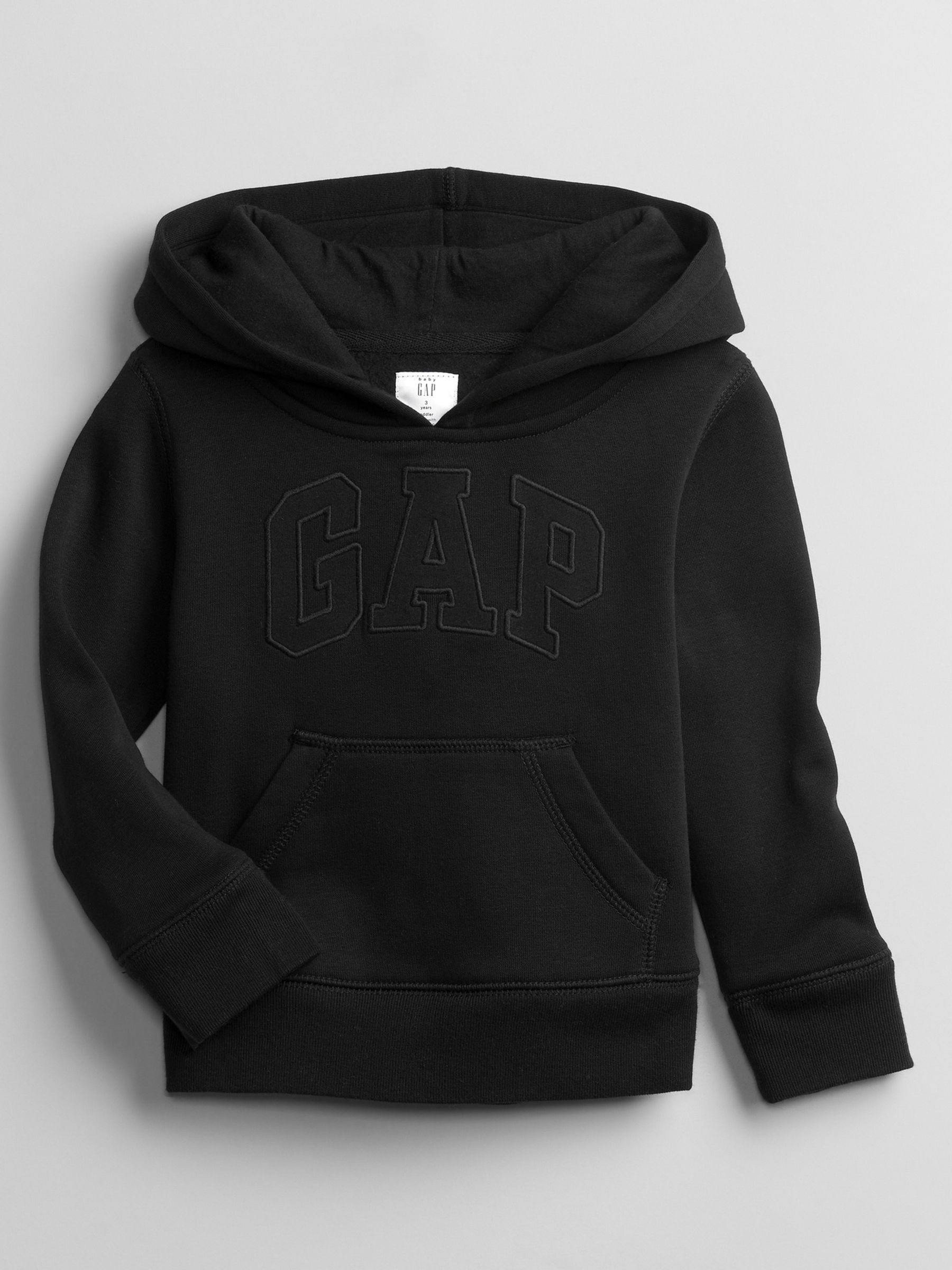 Black Pullover Logo Zip Up Hoodie (6mths-5yrs) - Image 6 of 6