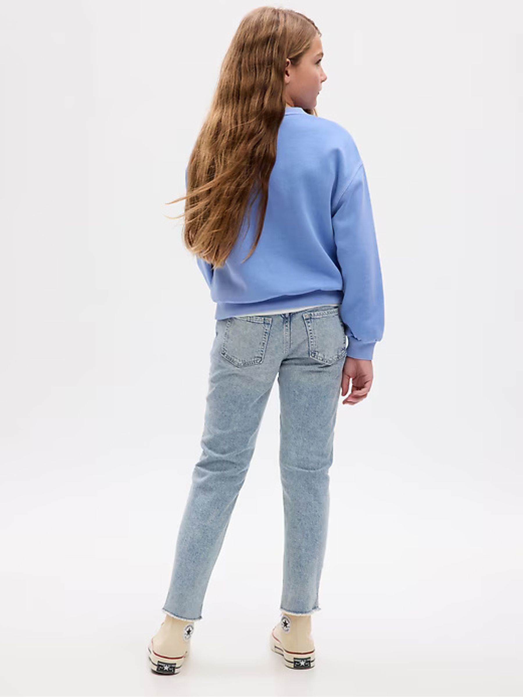 Vintage Wash Blue Distressed Girlfriend Jeans (5-16yrs) - Image 2 of 6