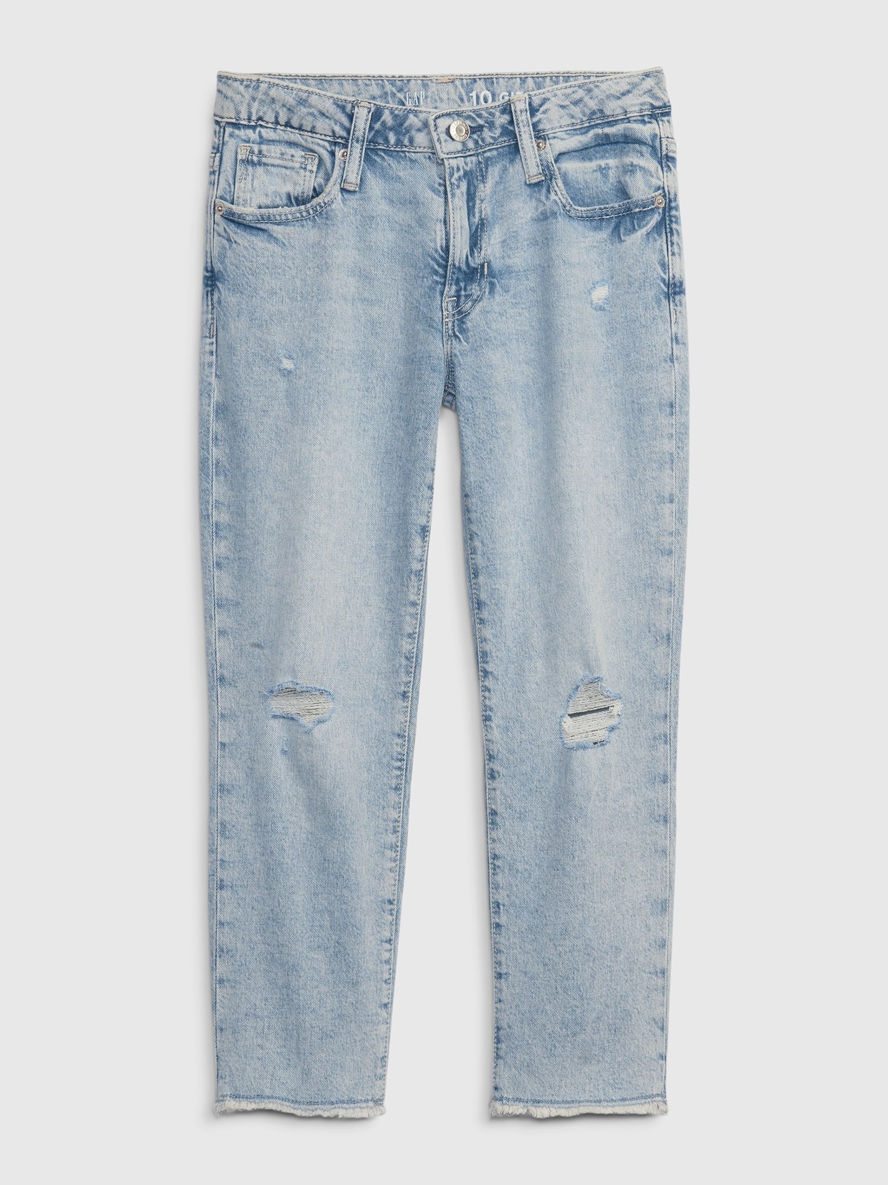 Vintage Wash Blue Distressed Girlfriend Jeans (5-16yrs) - Image 3 of 6