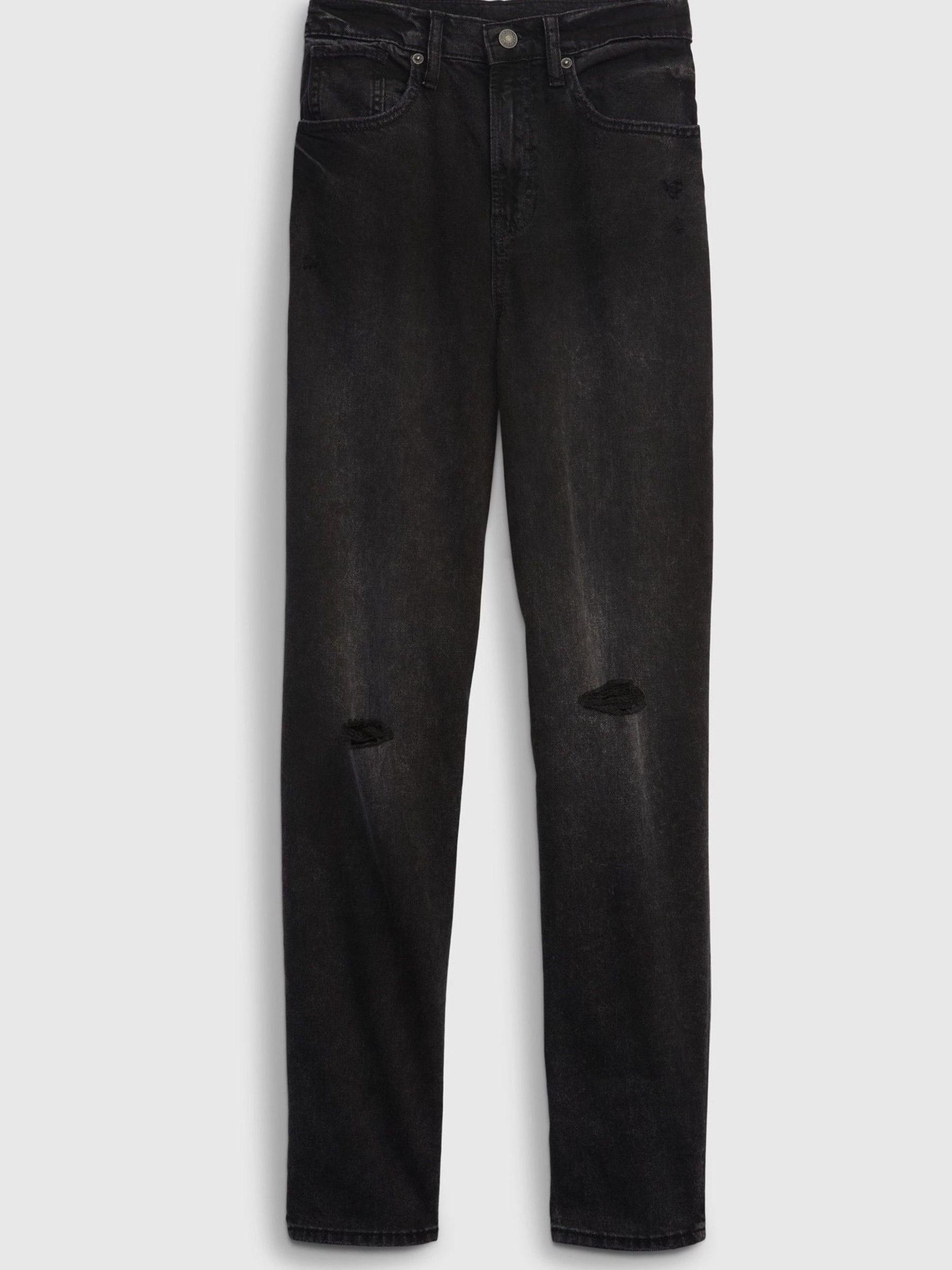 Black High Rise Mom Jeans - Image 1 of 5