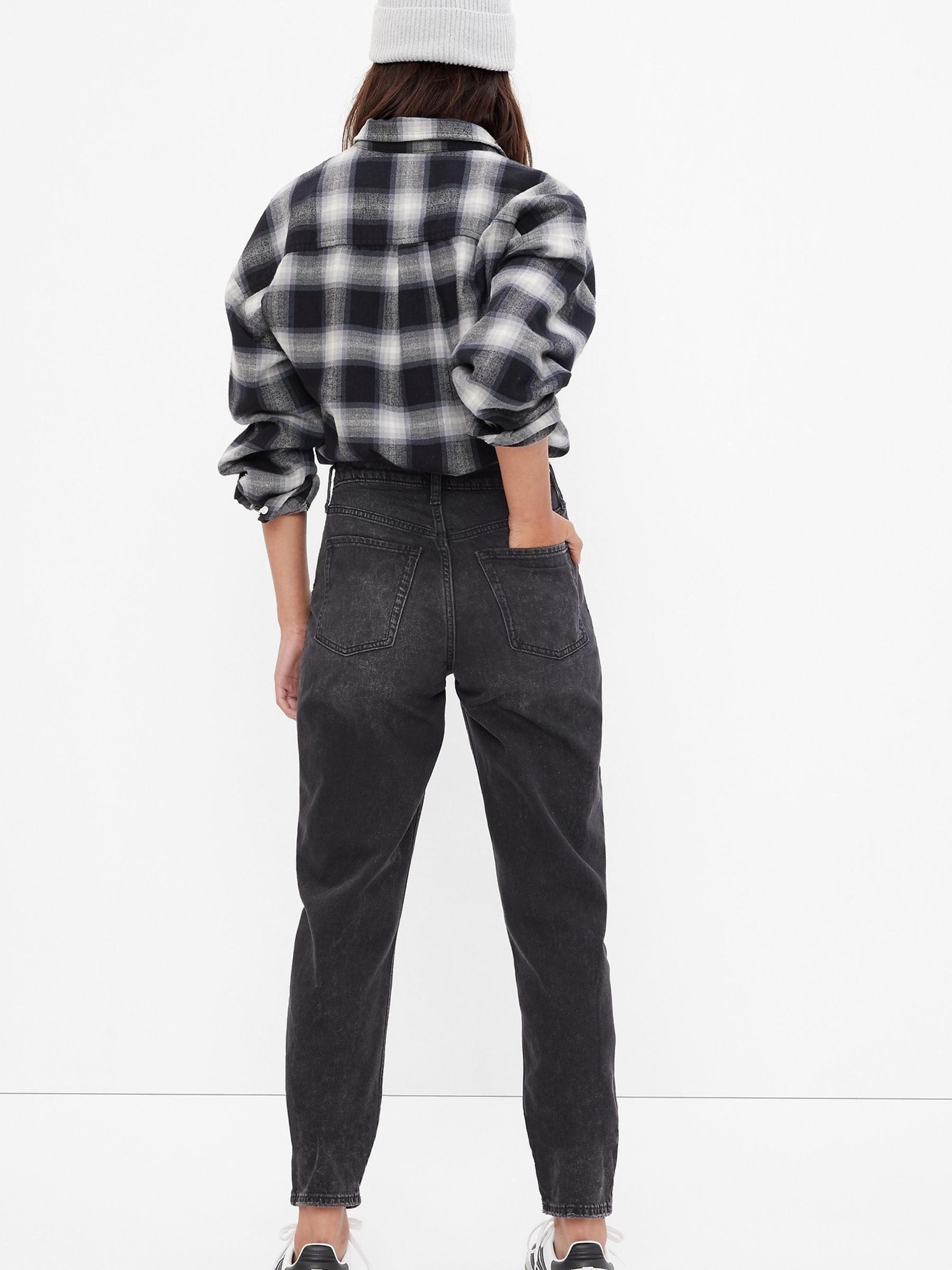Black High Rise Mom Jeans - Image 2 of 5