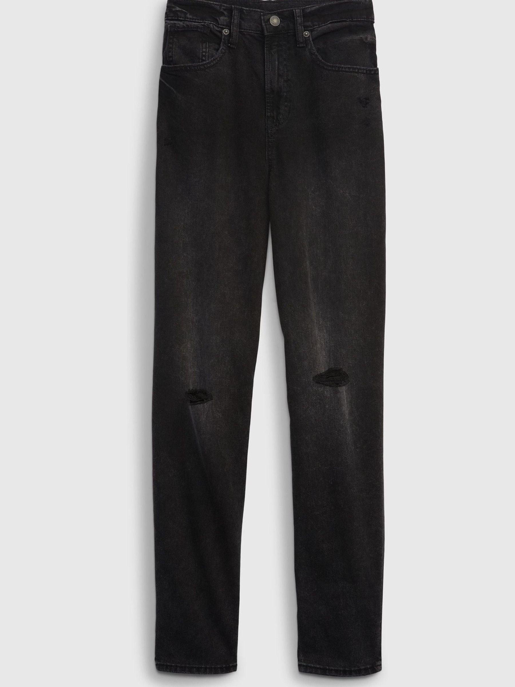 Black High Rise Mom Jeans - Image 3 of 5