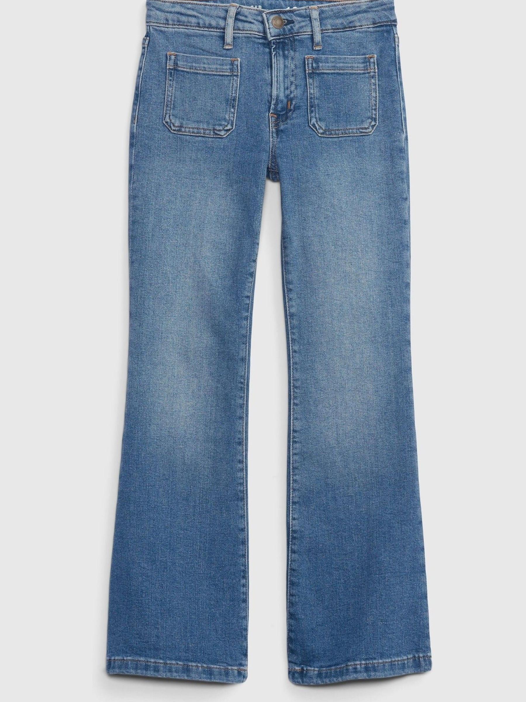 Medium Blue High Rise Flare Jeans - Image 1 of 3