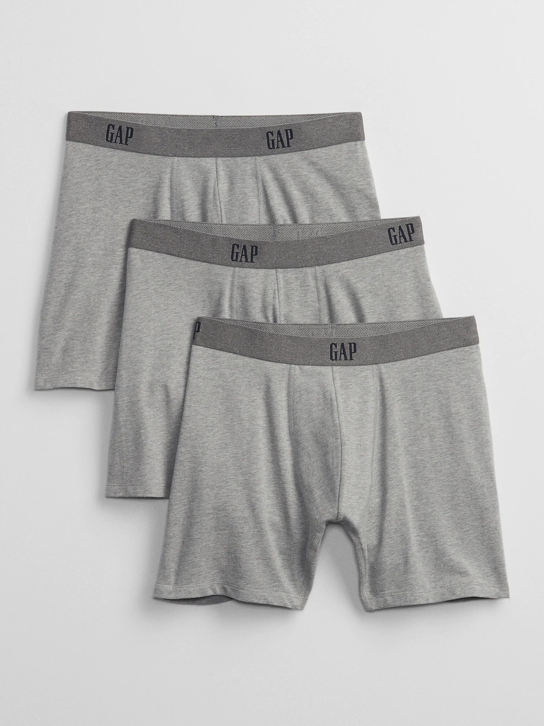 Grey Cotton Logo 3 Pack Boxers - Image 1 of 1
