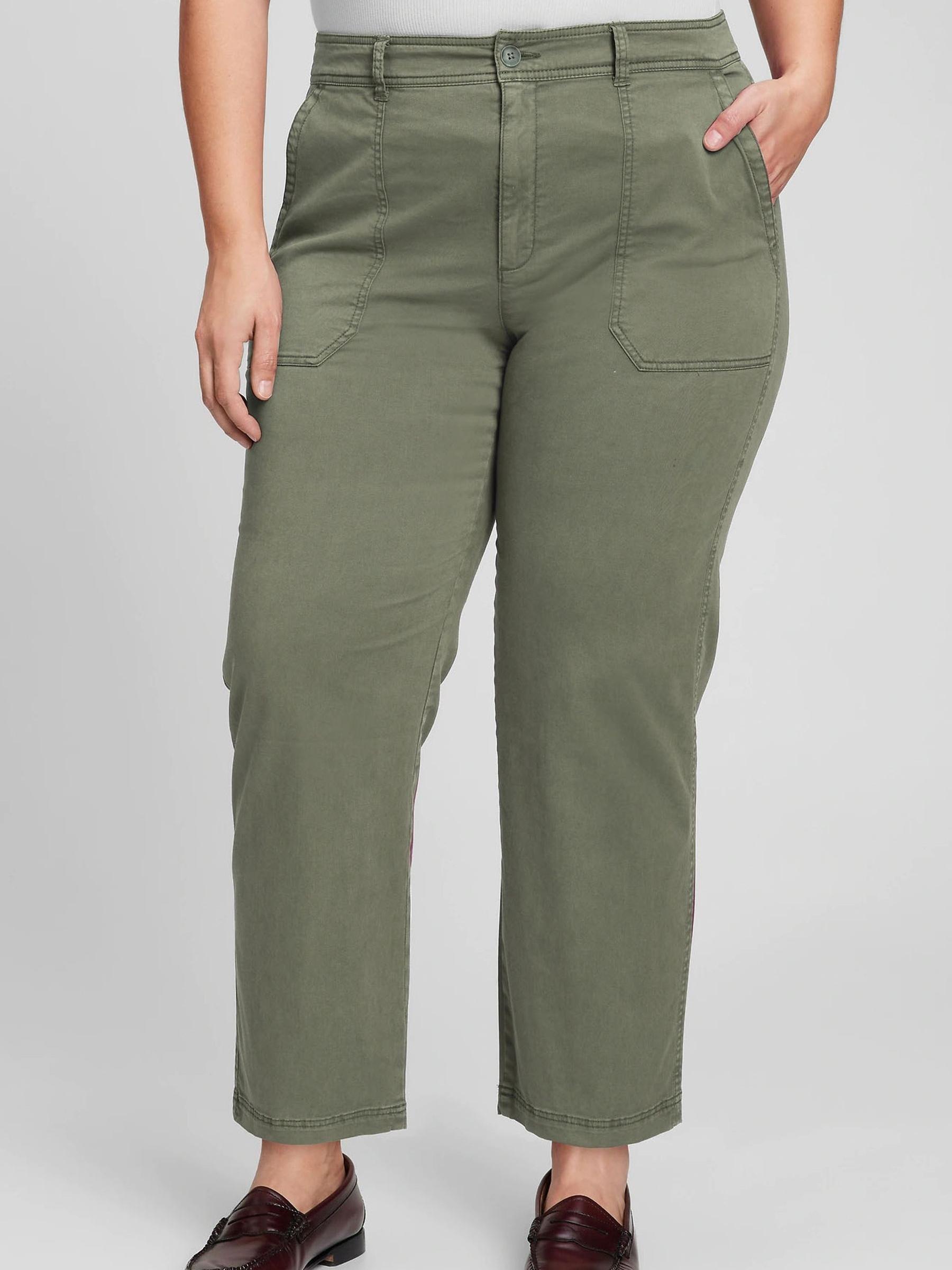 Green High Rise Girlfriend Utility Trousers - Image 1 of 5