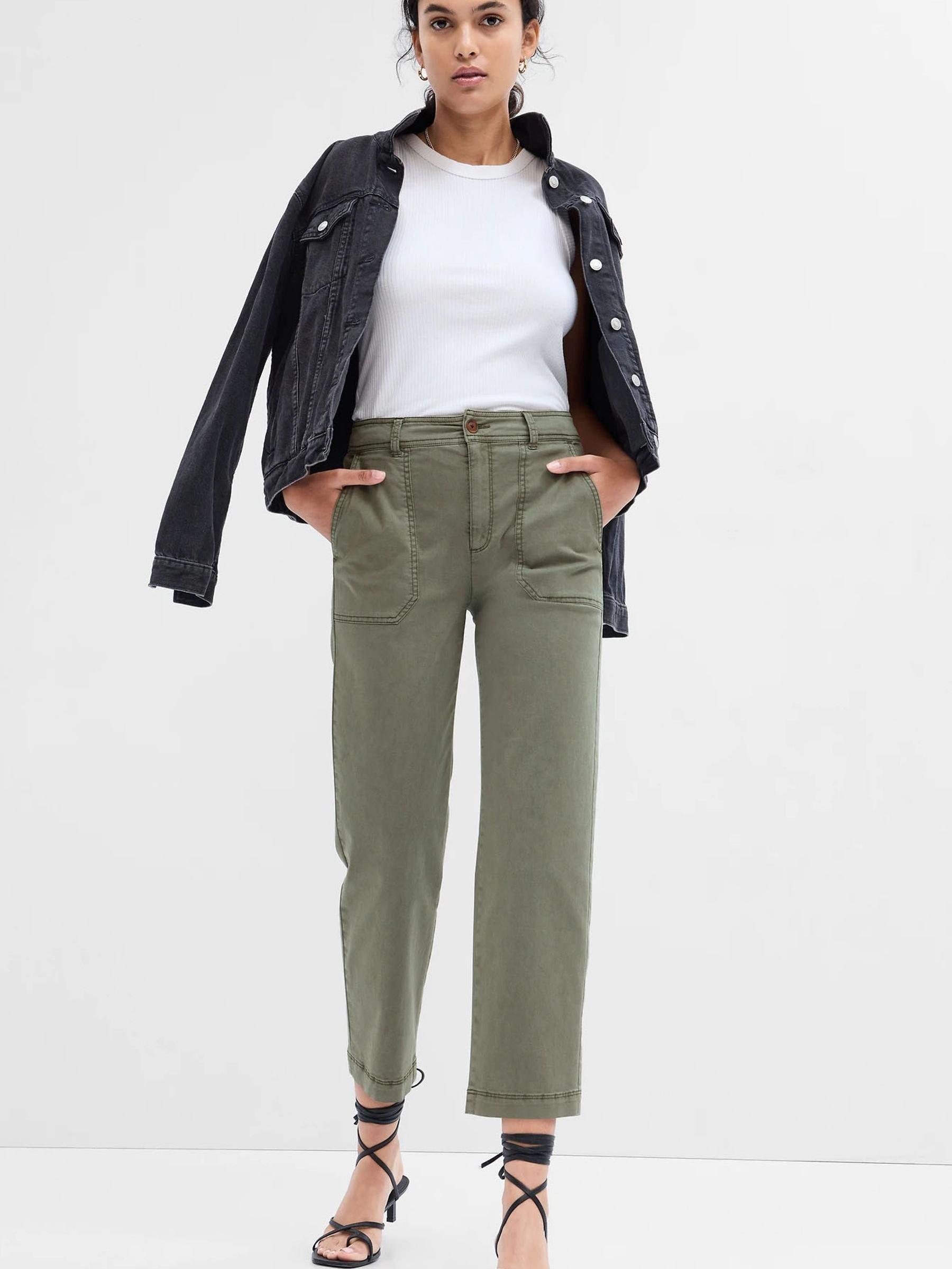 Green High Rise Girlfriend Utility Trousers - Image 2 of 5