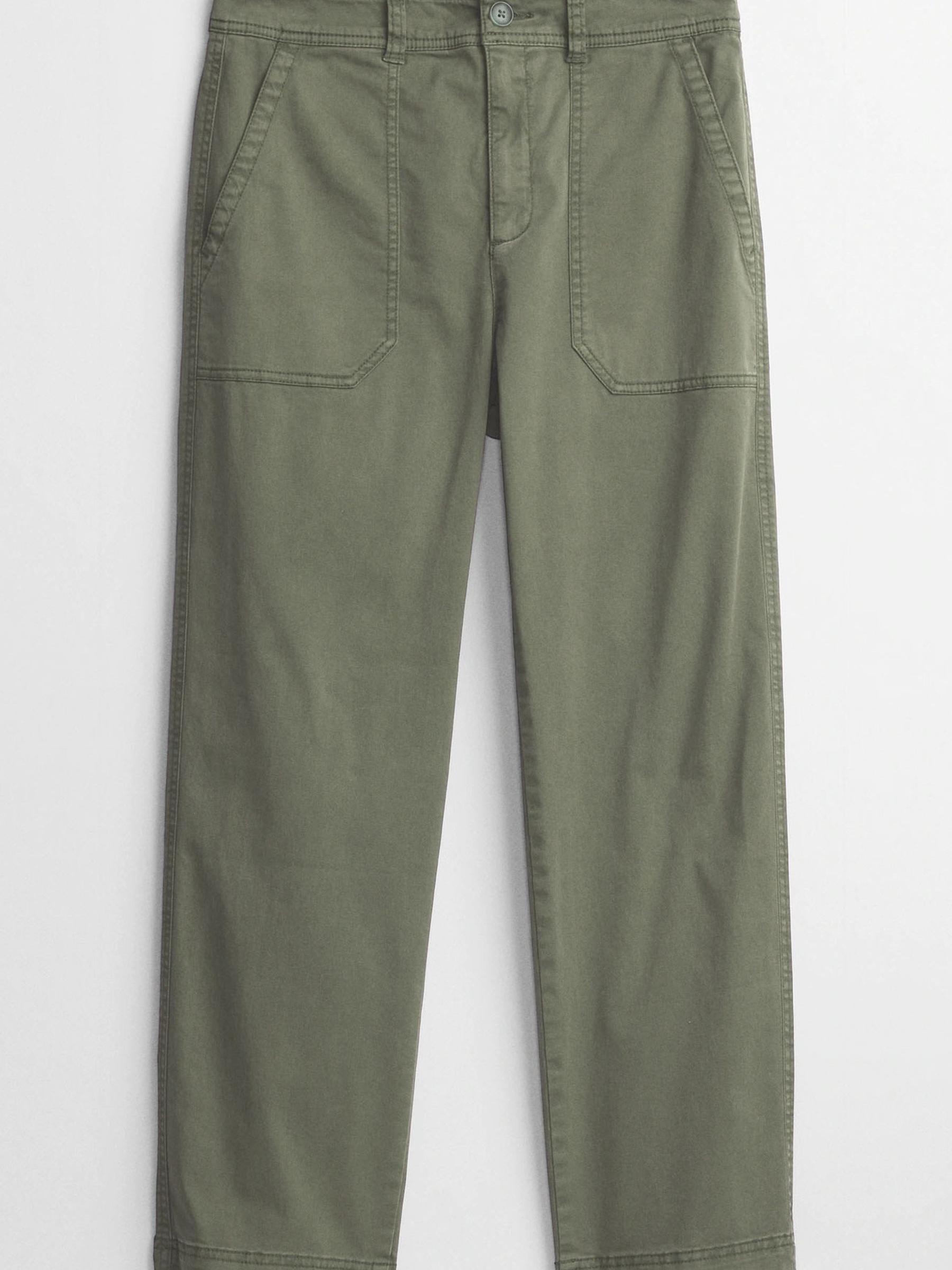 Green High Rise Girlfriend Utility Trousers - Image 4 of 5