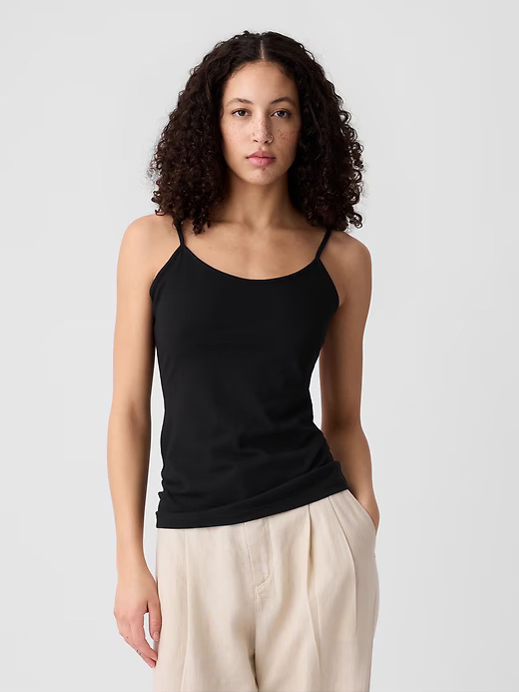 Black Fitted Adjustable Strappy Top - Image 2 of 5