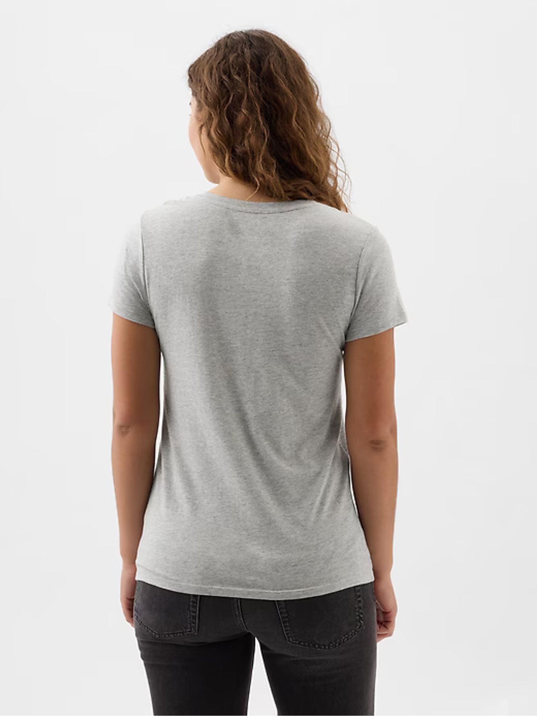 Light Grey Crew Neck Favourite Cotton-Modal Short Sleeve T-Shirt - Image 4 of 6