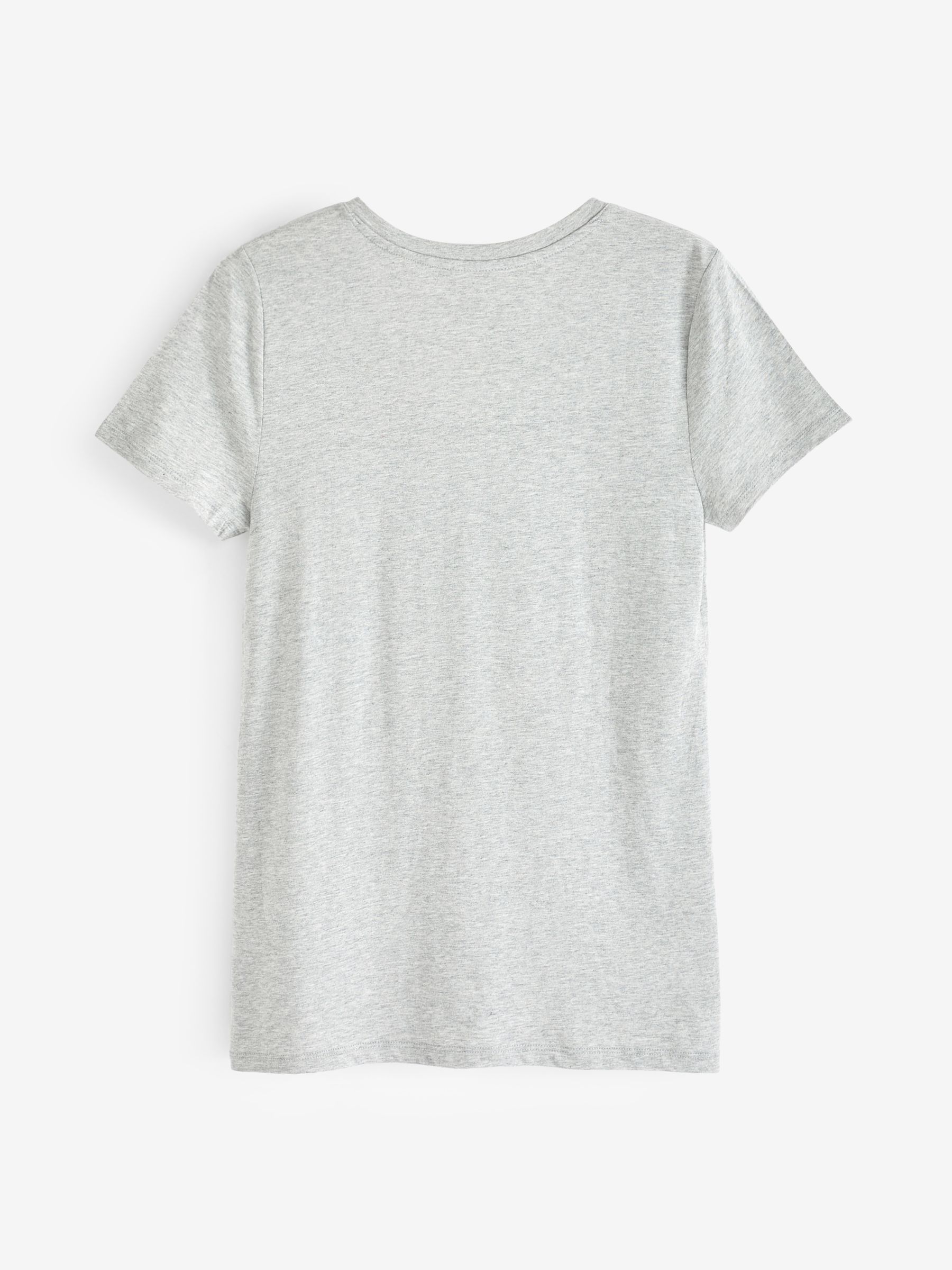 Light Grey V-Neck Favourite Cotton-Modal Short Sleeve T-Shirt - Image 4 of 5