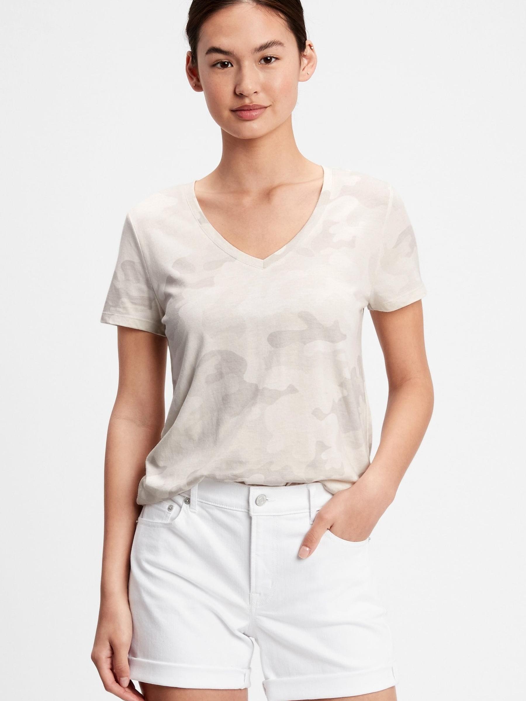 Grey Camo Favourite Short Sleeve V-Neck T-Shirt - Image 1 of 1