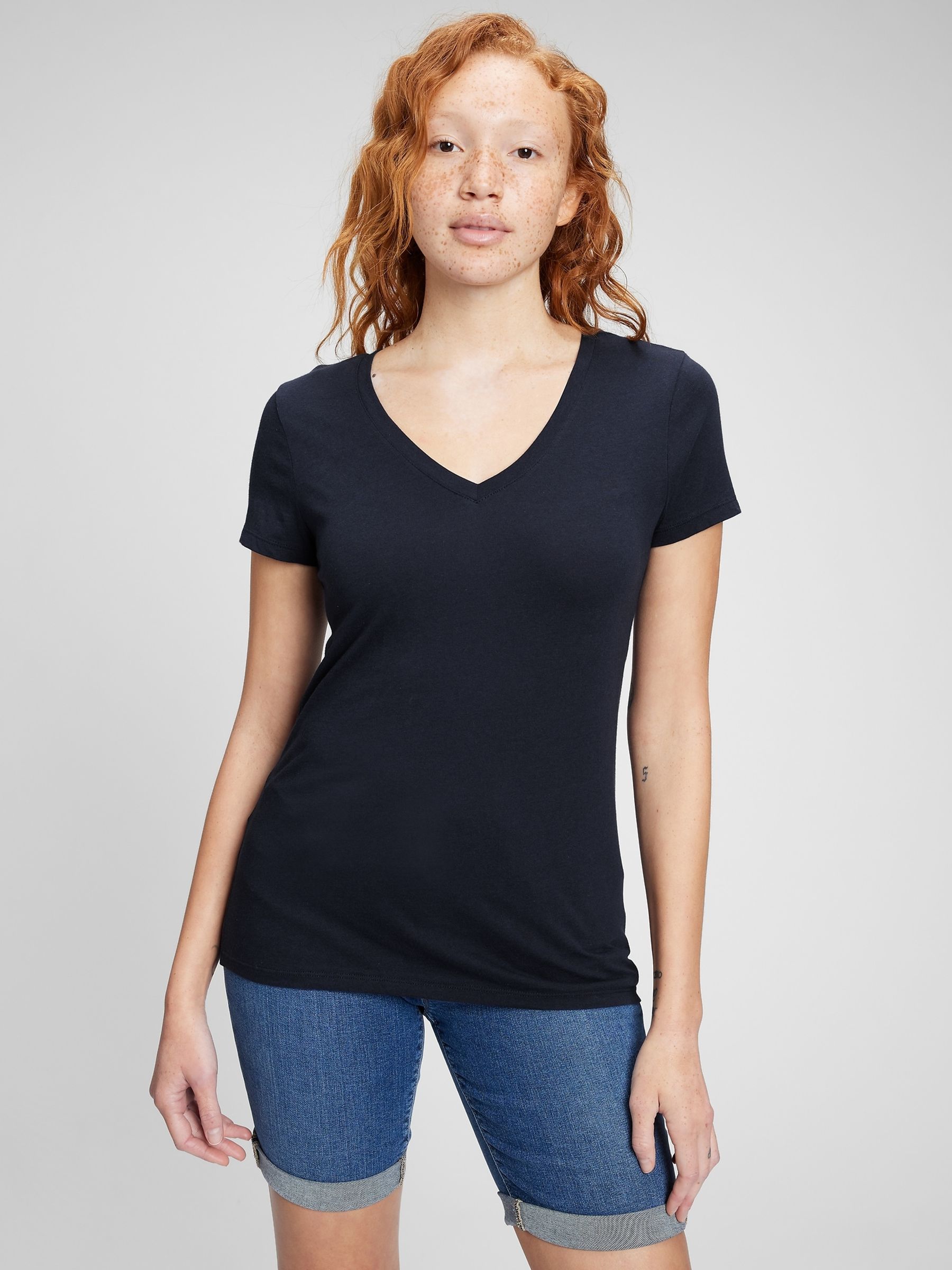 Navy and Grey Favourite Short Sleeve V-Neck T-Shirt 2-Pack - Image 2 of 2 Navy and Grey Favourite Short Sleeve V-Neck T-Shirt 2-Pack - Image 2 of 2