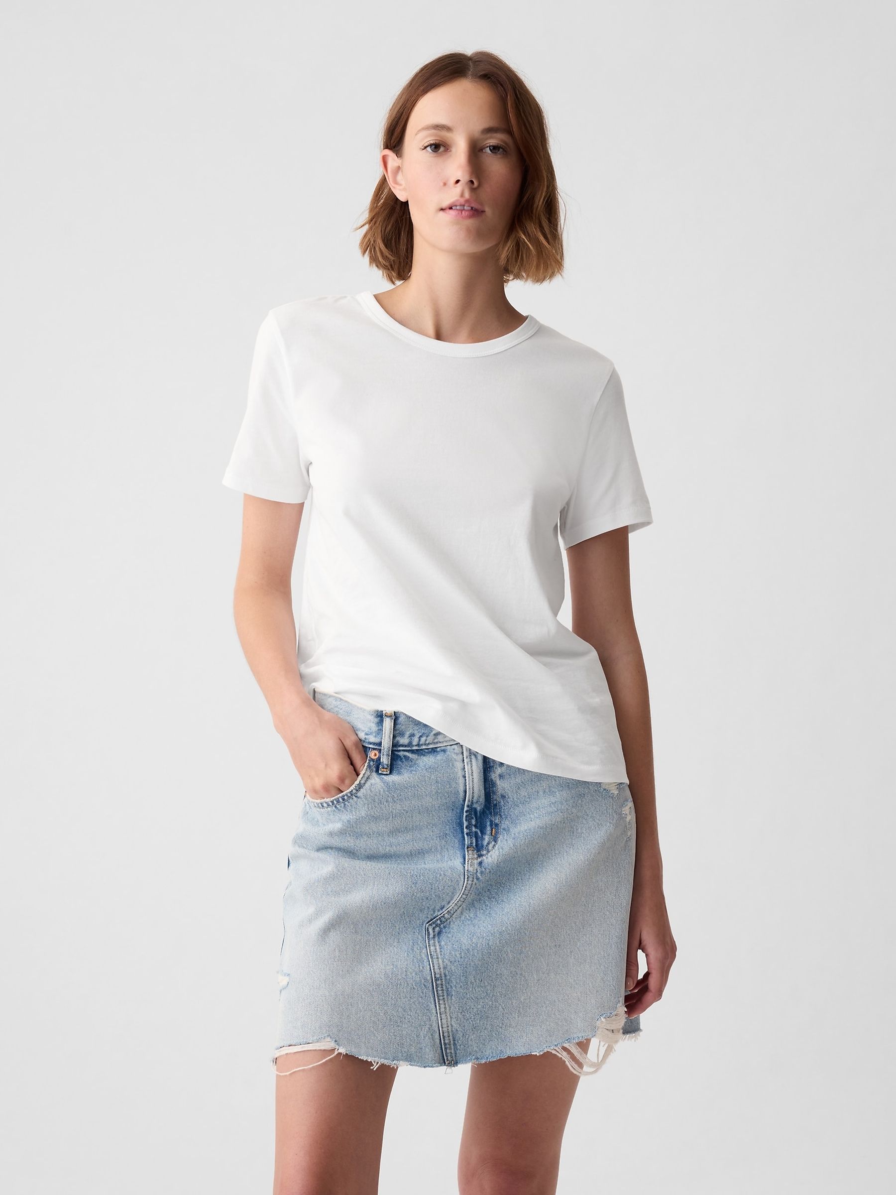 White Vintage 100% Organic Cotton Crew Neck Short Sleeve T-Shirt - Image 1 of 8