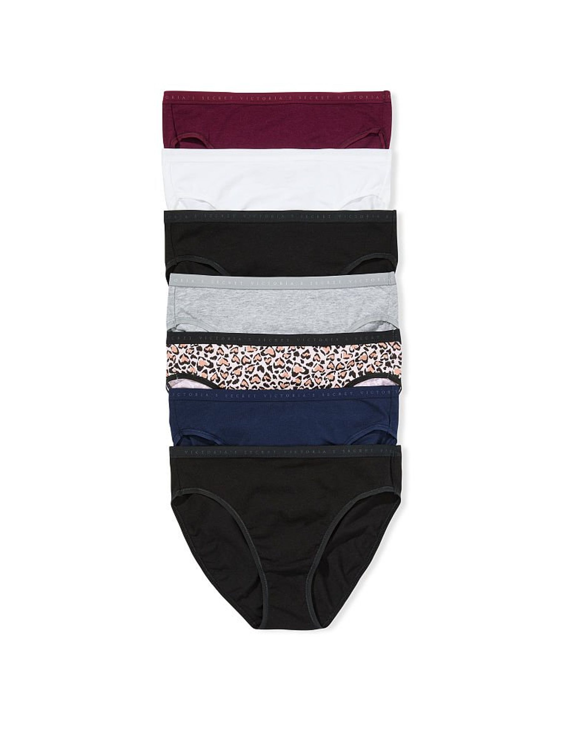 Black/White/Blue/Grey/Purple/Leopard Brief Knickers Multipack - Image 1 of 1