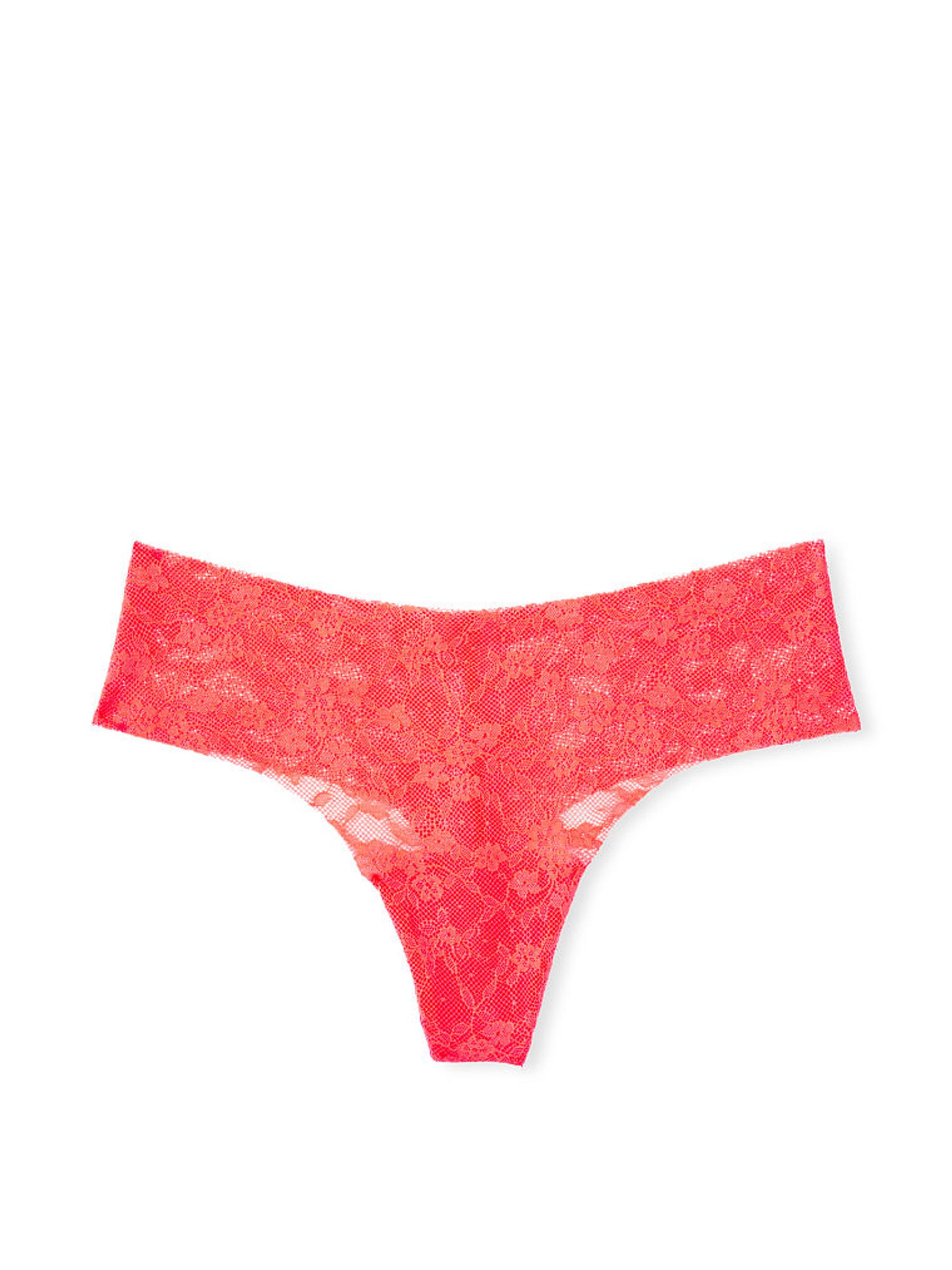 Coral Blaze Orange Thong No-Show Knickers - Image 3 of 3