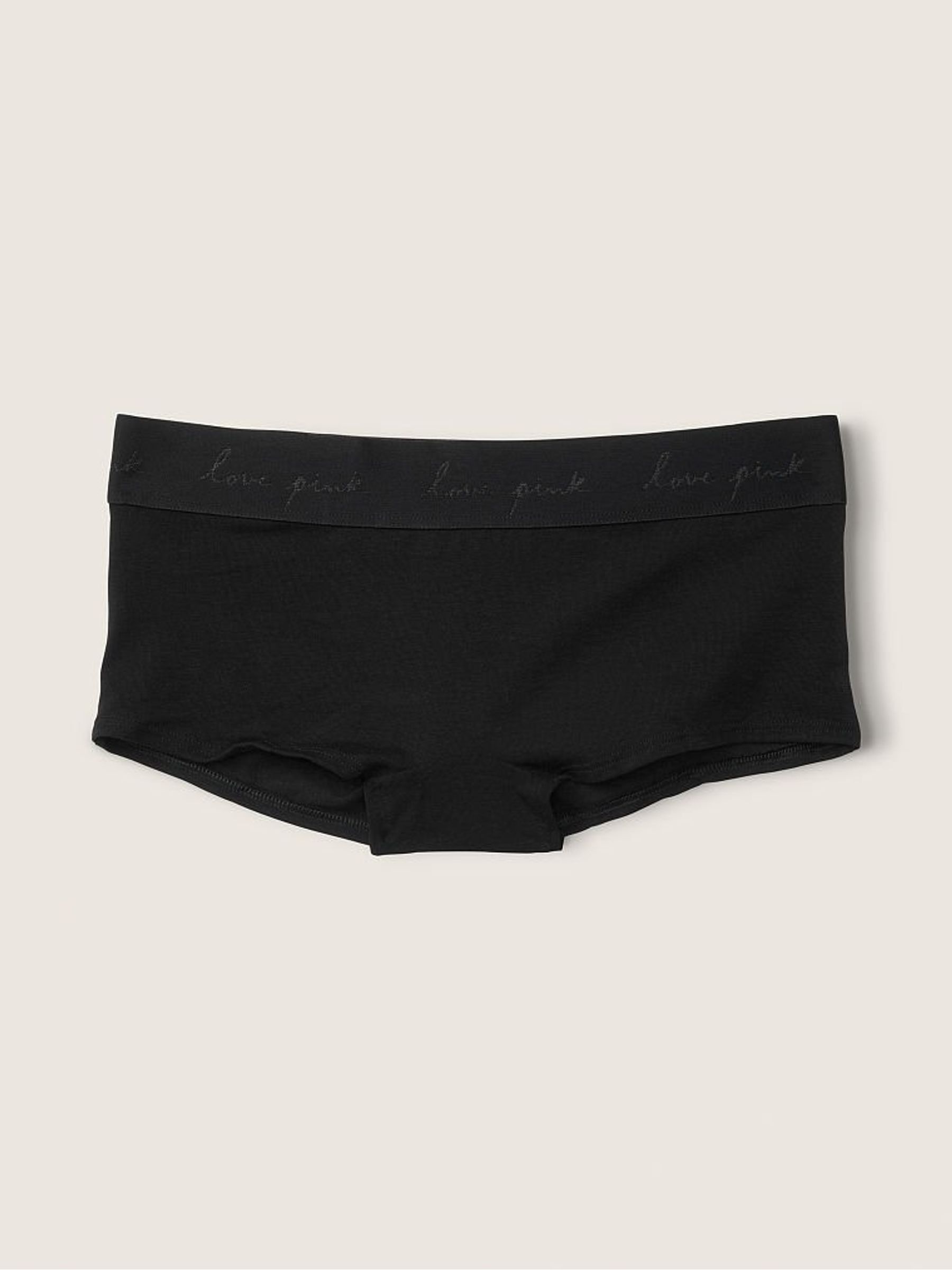 Black Cotton Logo Short Knickers - Image 1 of 2 Black Cotton Logo Short Knickers - Image 1 of 2